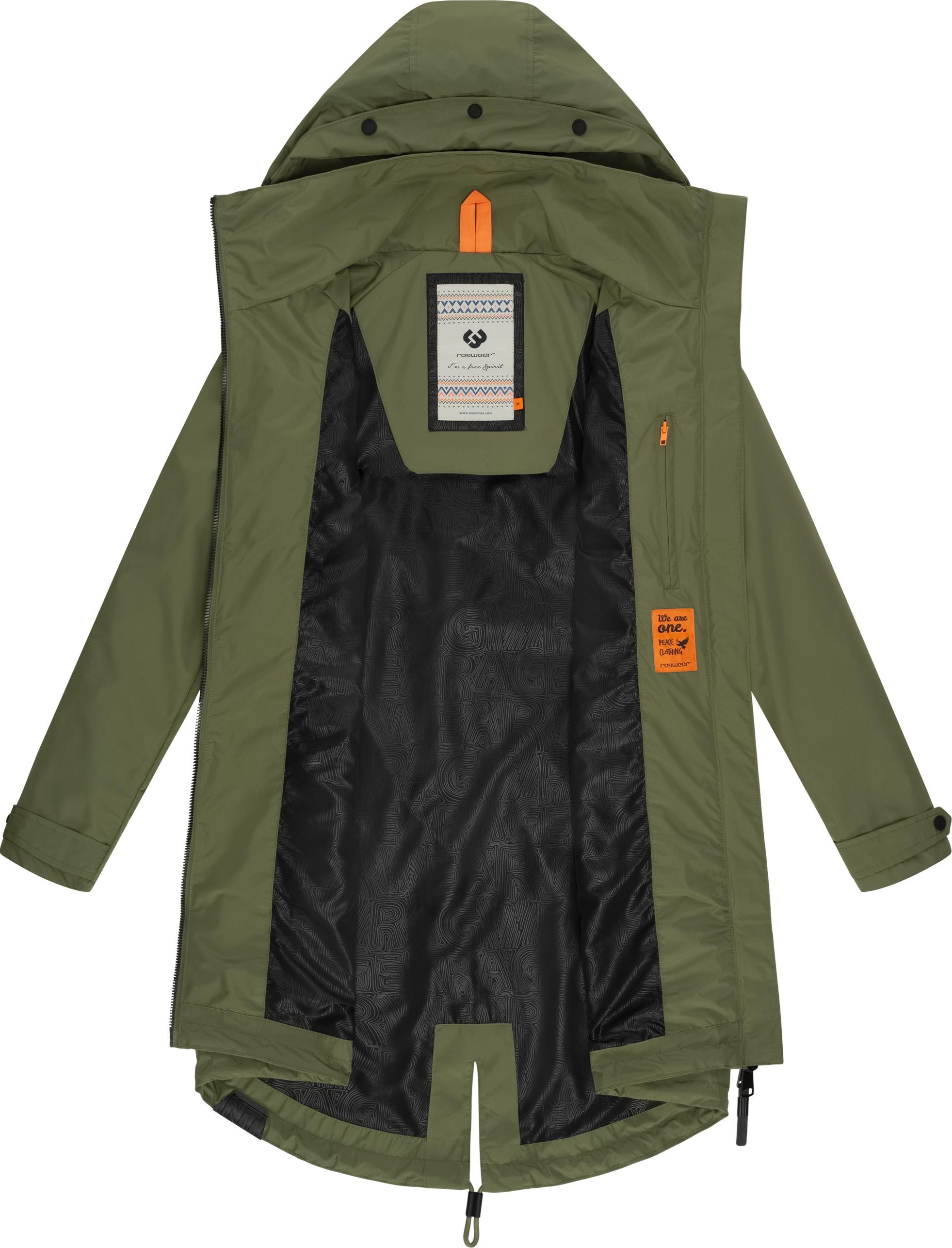 Ragwear Jerseymantel »Frodik«, Wasserdichter oversized Damen Parka für die Übergangszeit