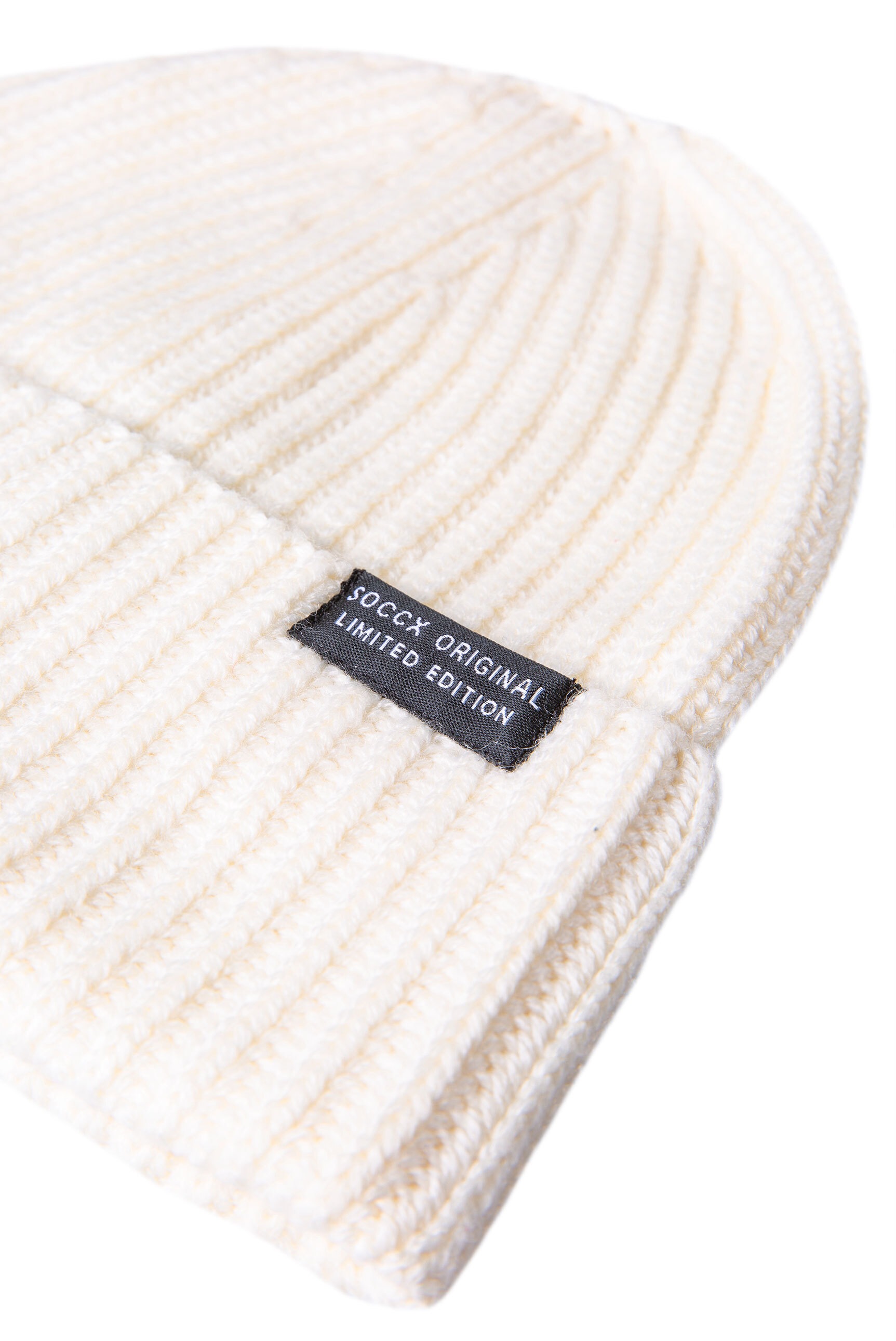 SOCCX Strickmütze mit breitem Umschlag