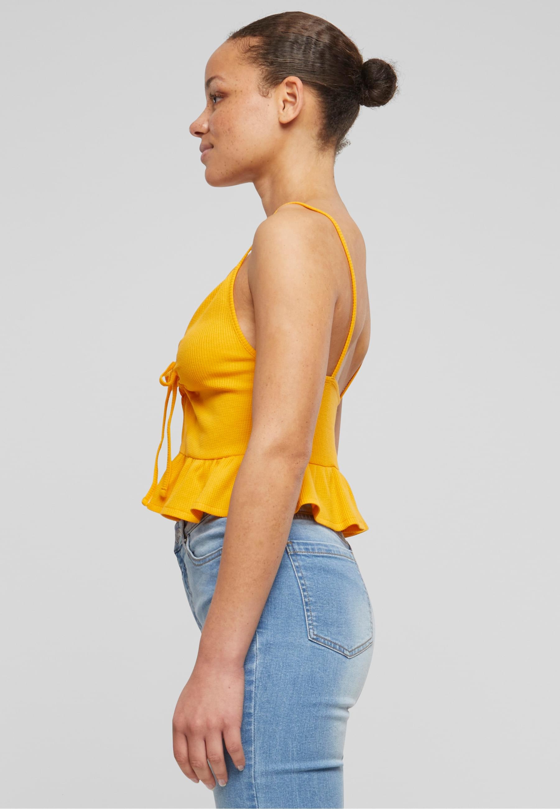 URBAN CLASSICS Bügelloser BH »Urban Classics Damen Ladies Waffle Pique Ruffle Top«