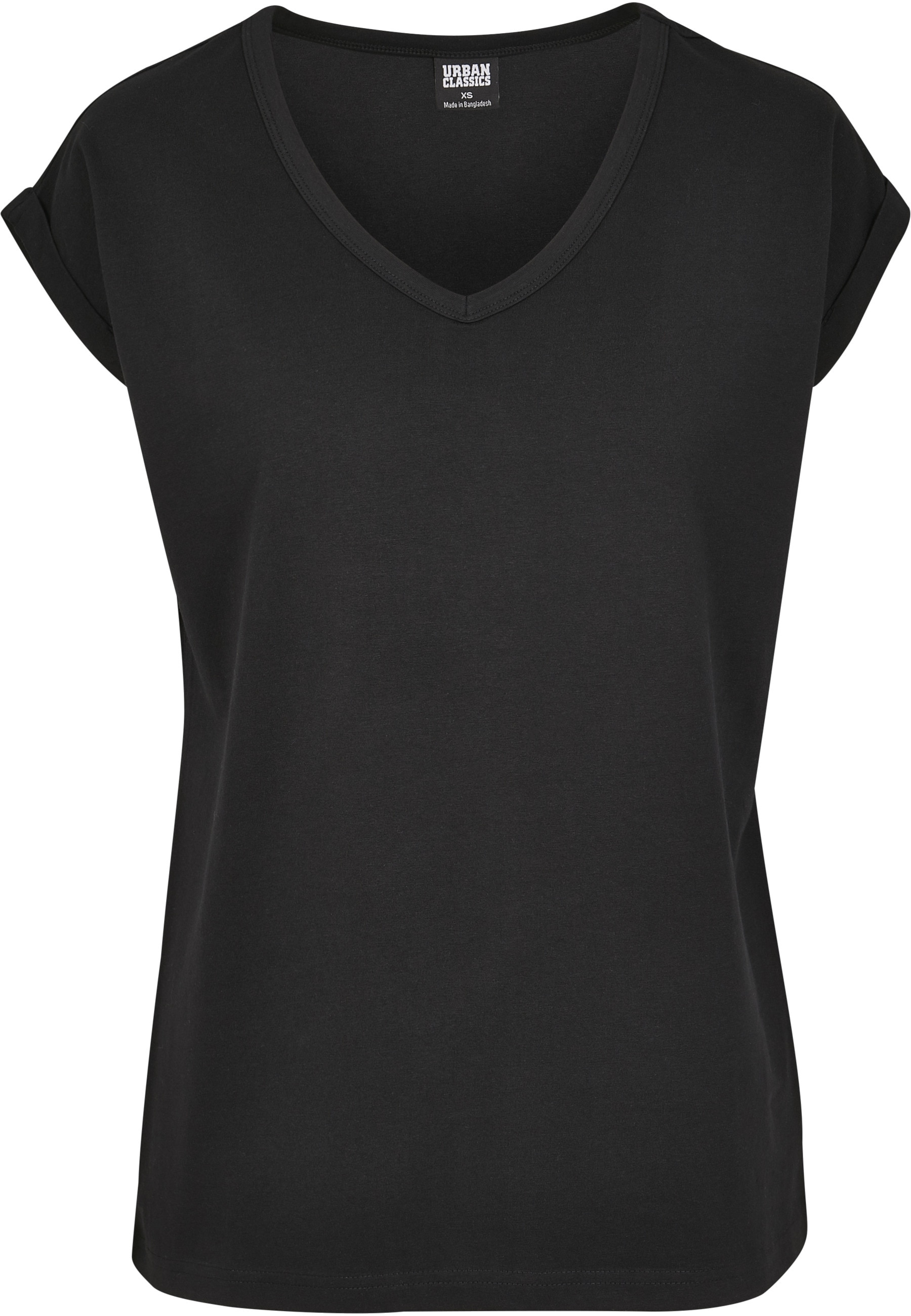 URBAN CLASSICS Kurzarmshirt "Urban Classics Damen Ladies Round V-Neck Extended Shoulder Tee" 1