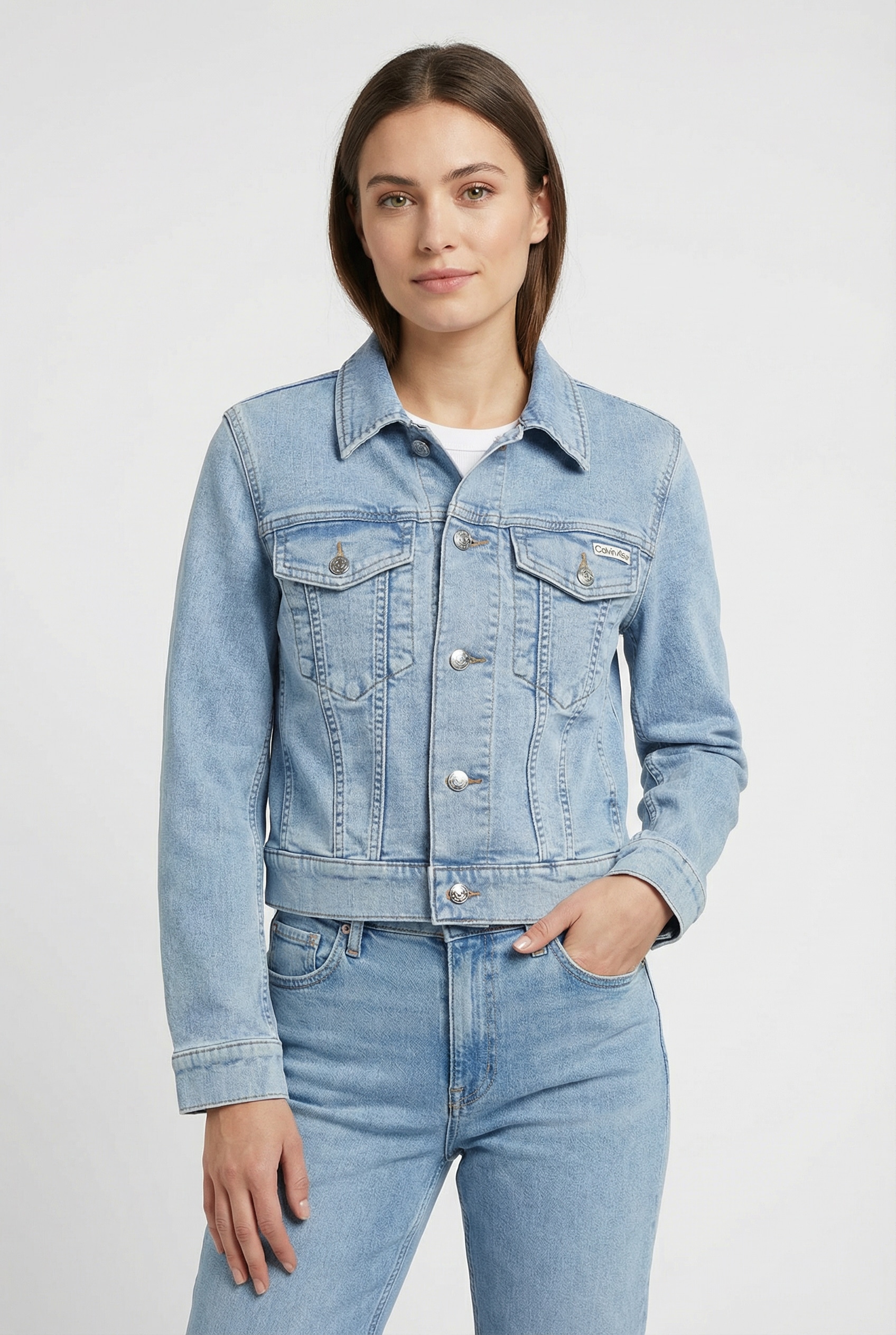 Calvin Klein Jeans Jeansjacke "CLASSIC TRUCKER COASTAL LIGHT" ohne Kapuze R günstig online kaufen