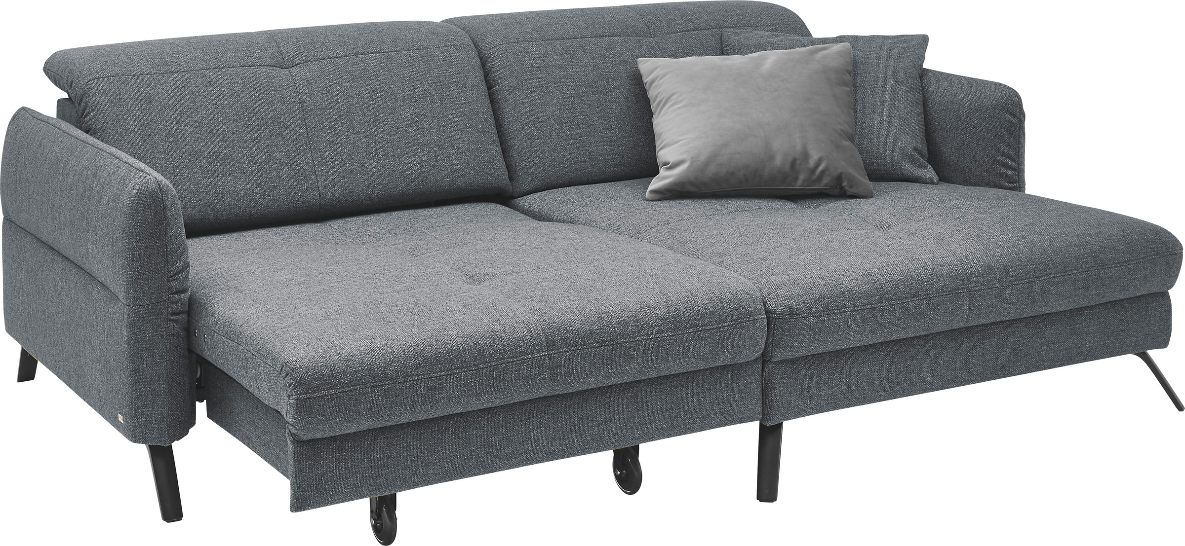 set one by Musterring Ecksofa »SO 4400 V«, wahlweise mit motorischer Bettfunktion & Kopfverstellung, Fuß schwarz