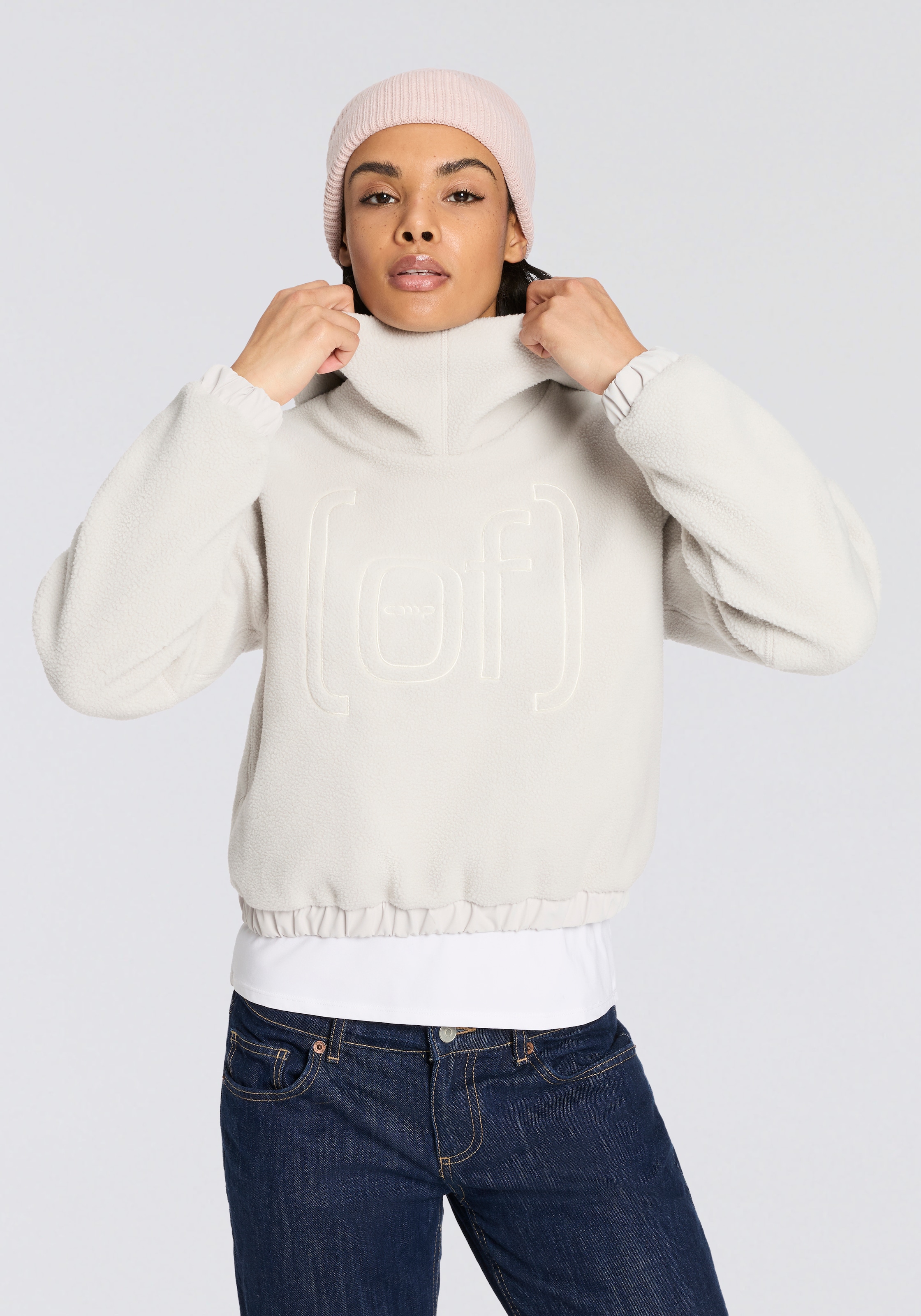 CMP Damen Kapuzenpulloverbone, Gr. XS, Obermaterial: 100% Polyester, Pullover