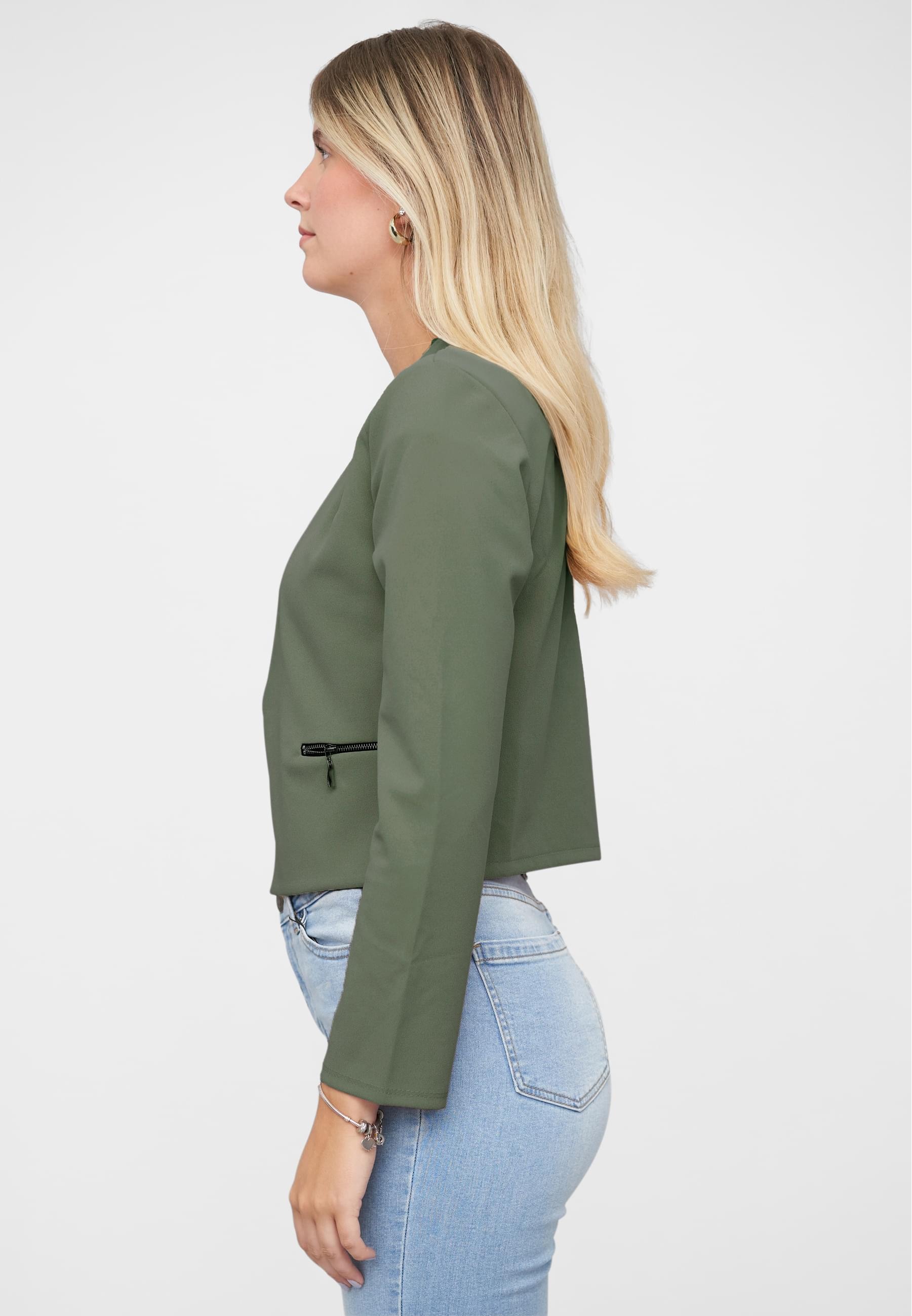 CLOUD 5IVE Strickjacke »CLOUD 5IVE Short Blazer wit Zip-Pockets«