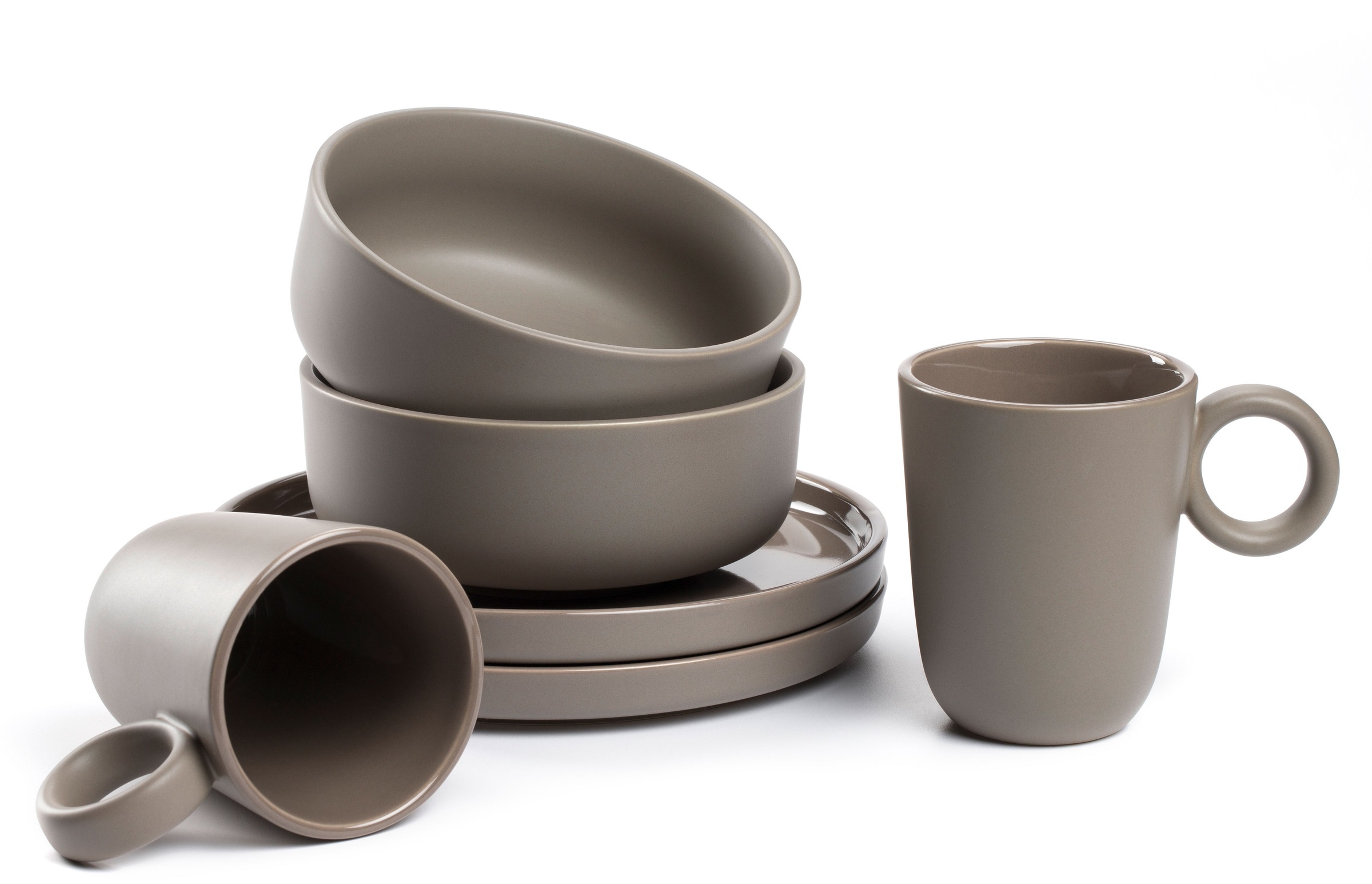 LEONARDO Geschirr-Set »ROMA, Geschirrset, 6-teilig«, (Set, 6 tlg.), Frühstücks Set, Service, spülmaschinengeeignet