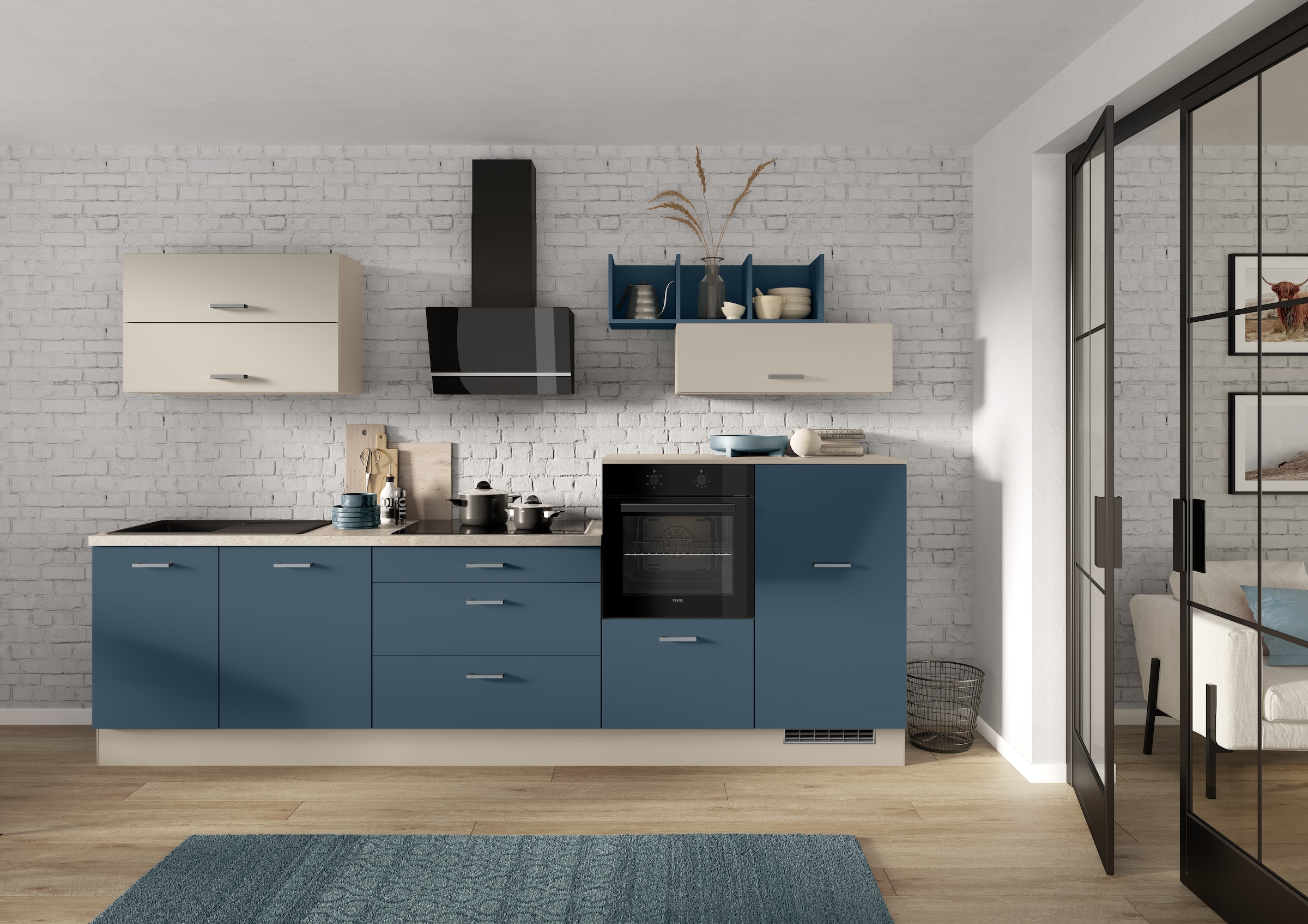 IMPULS KÜCHEN Küchenzeile »"New York", Schubkästen mit Soft-Close,« Set,  wählbare Ausrichtung, Soft-Close-Schubkästen, Breite 320 cm