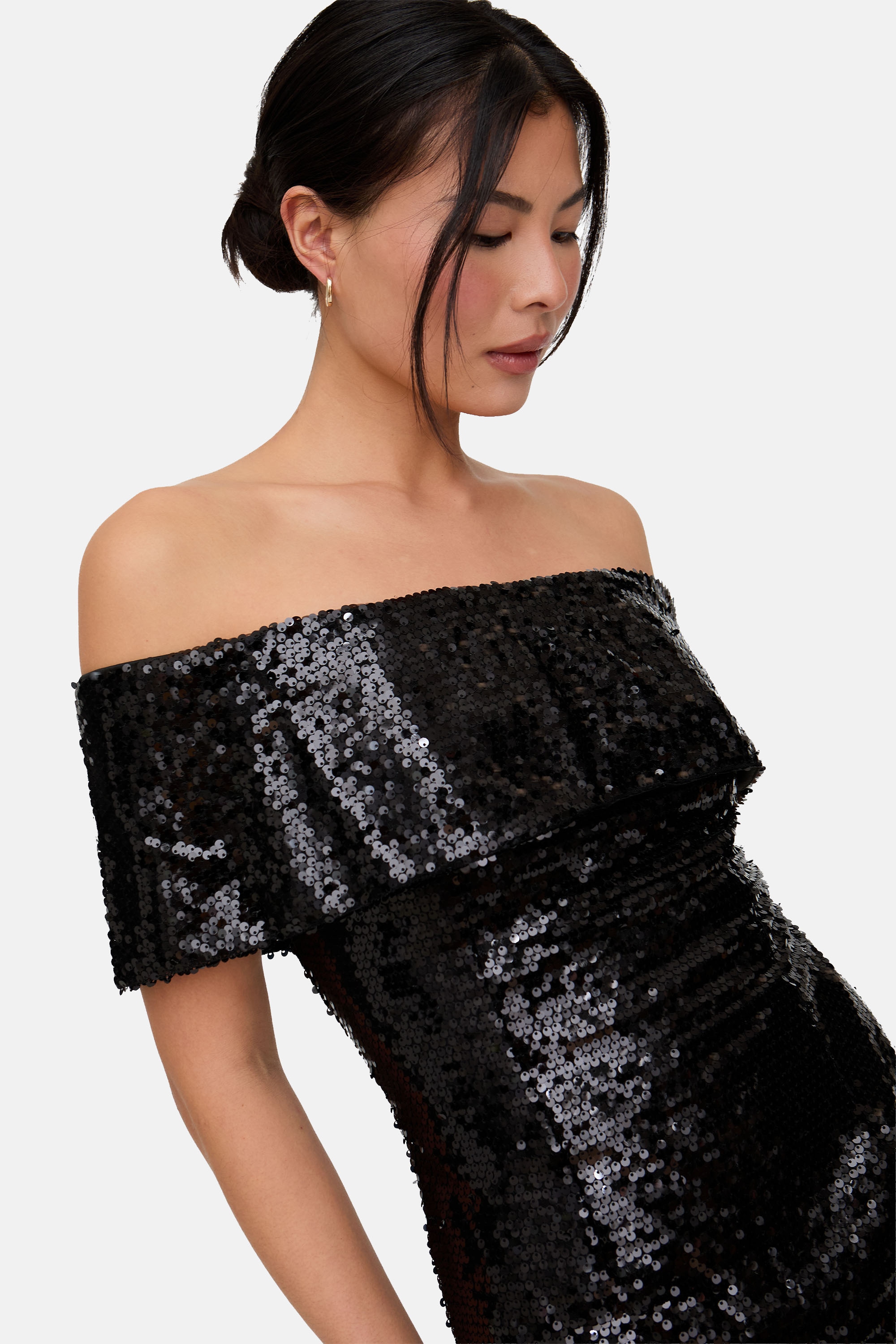 Lily and Lionel Midikleid »Jaya Off The Shoulder Sequins Midi Dress Damen«