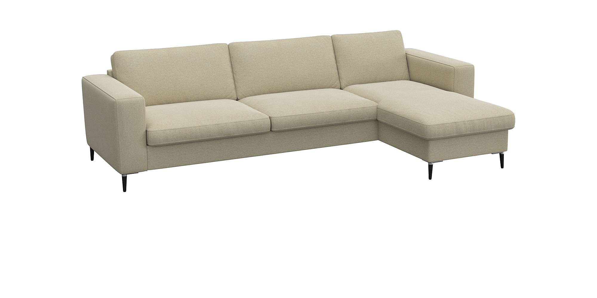 FLEXLUX Ecksofa »Fiore, superbequemer Sitzkomfort durch Kaltschaum im Sitz, L-Form«, breite Armlehnen, Füße Alu+schwarz