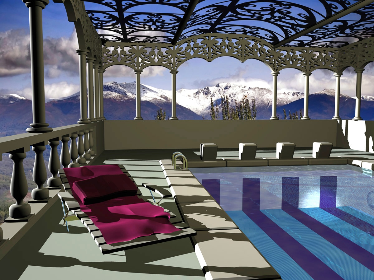 Papermoon Fototapete "Poolterrasse"