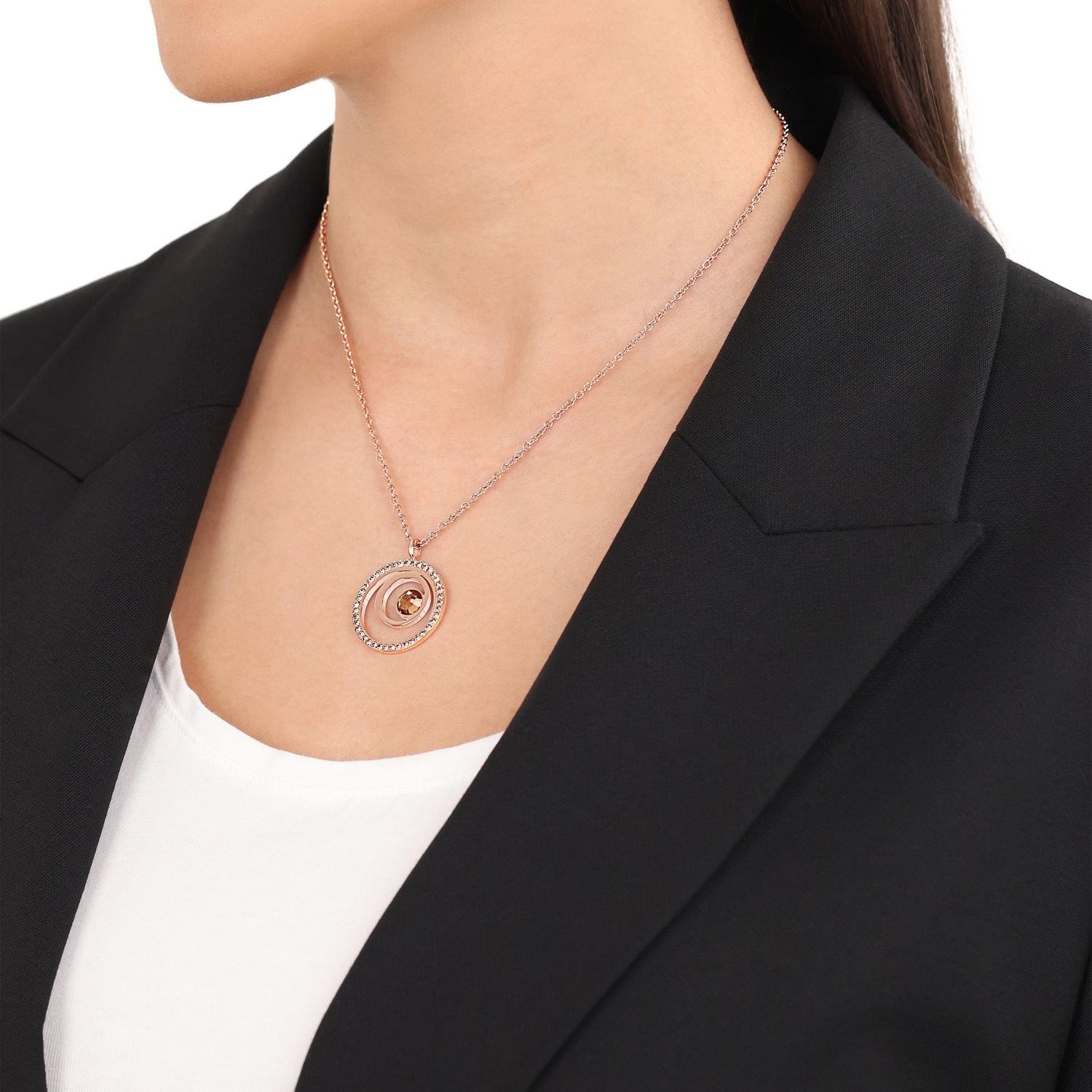 s.Oliver Kette mit Anhänger »Schmuck Geschenk, Kreise« mit Kristallglas