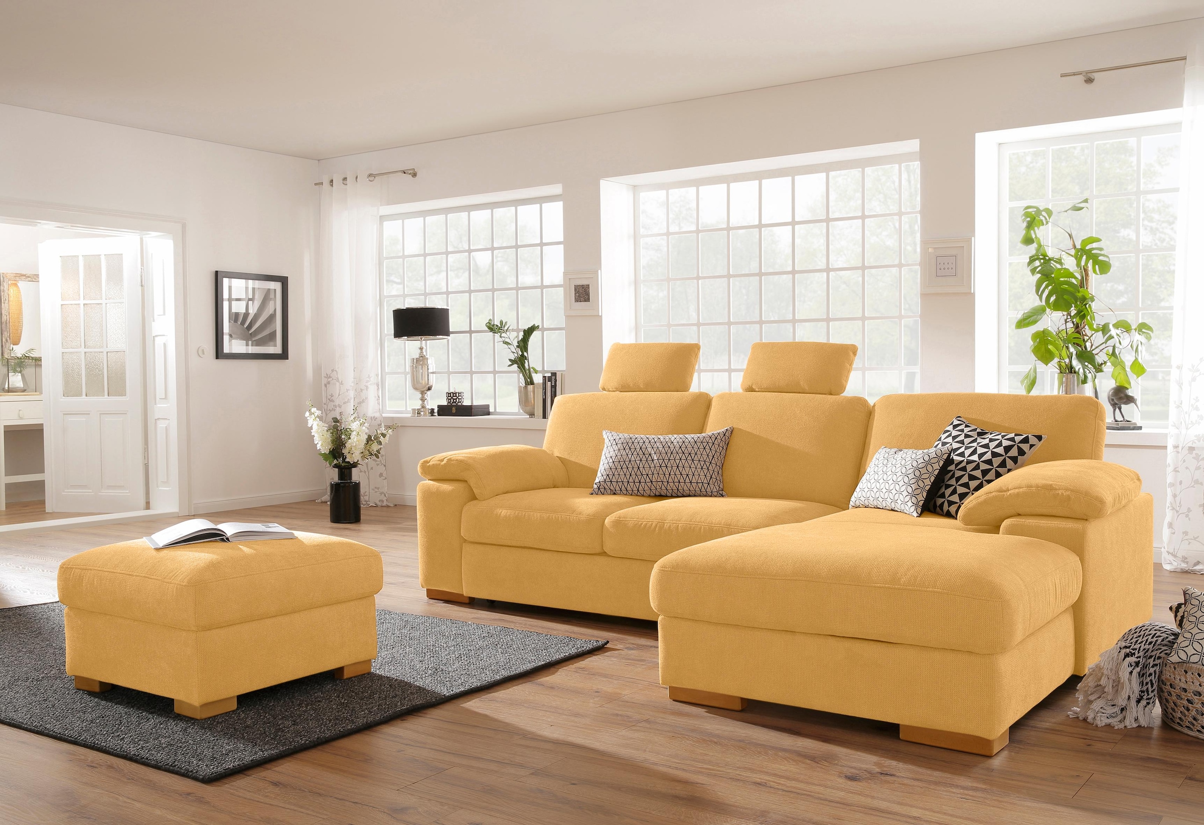 OTTO home Ecksofa "Ventura L-Form" wahlweise mit Schlaffunktion und Schlaffunktion/Bettkasten