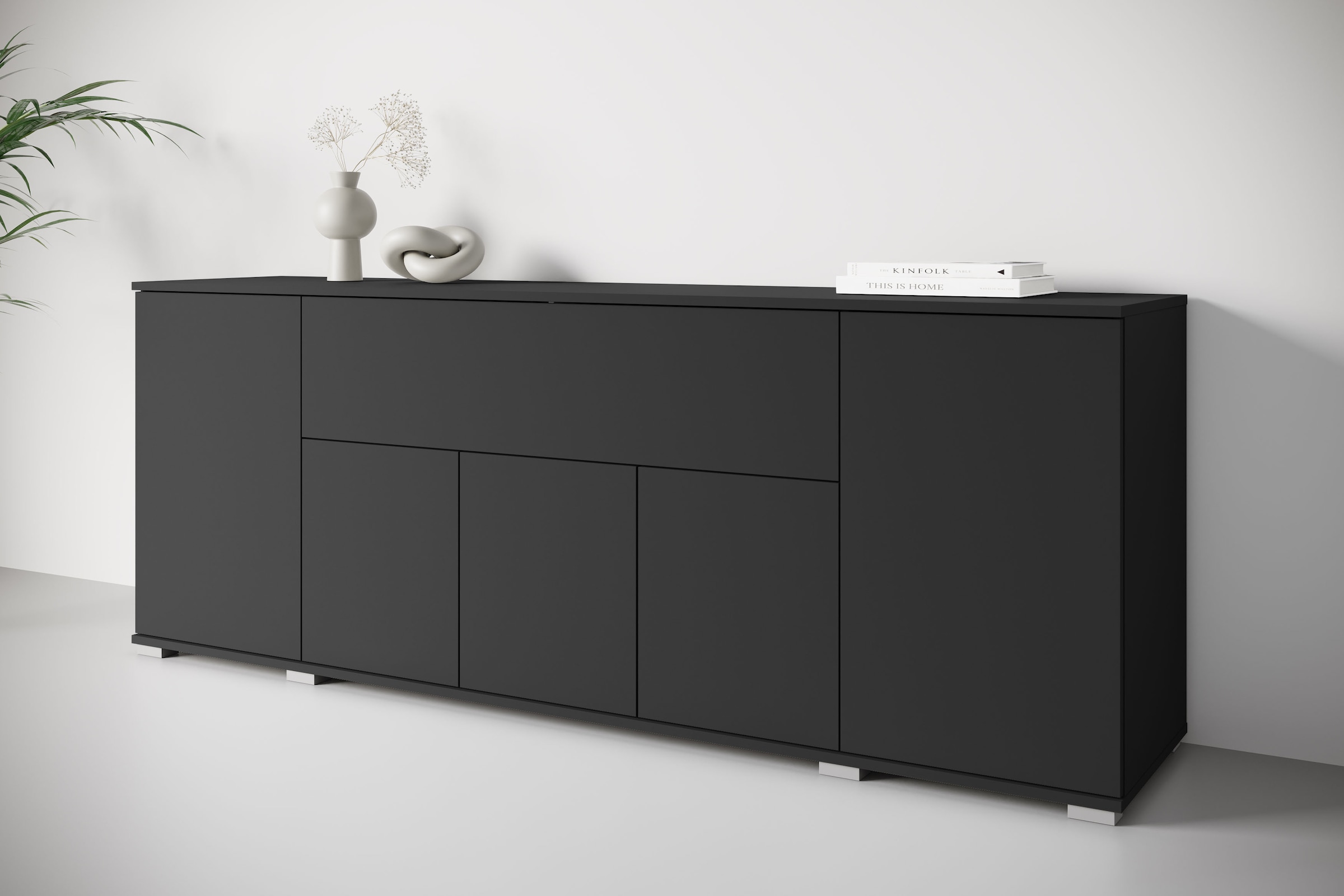 OTTO home Sideboard "Kenia, B/H/T: 180 x 68 x 39,5 cm" 1 Stk. tlg. Push-to-Open, Klappe und verstellbare Einlegeböden