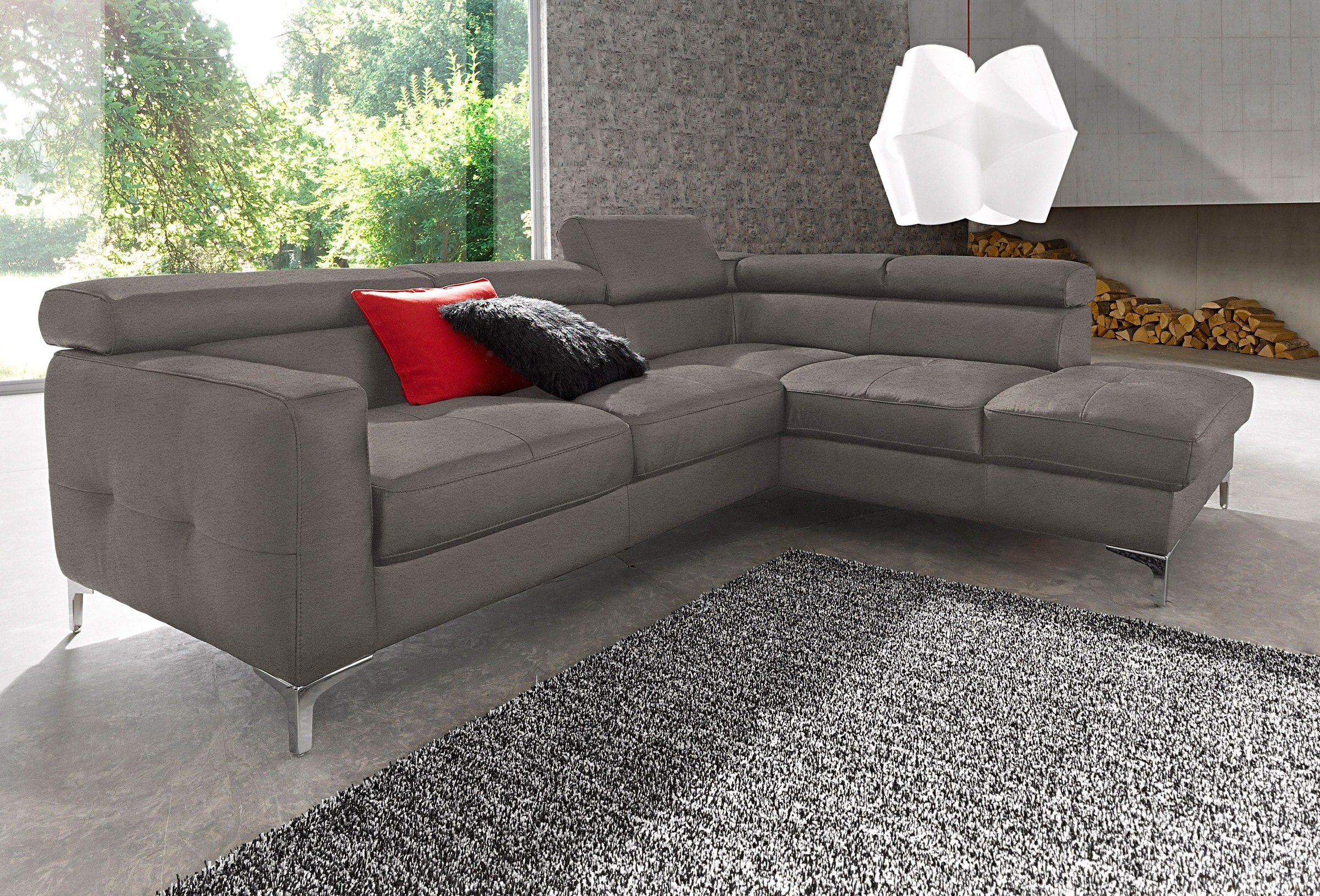 COTTA Ecksofa "Sammy L-Form" mit Kopfteilverstellung, wahlweise mit Schlaffunktion & Bettkasten
