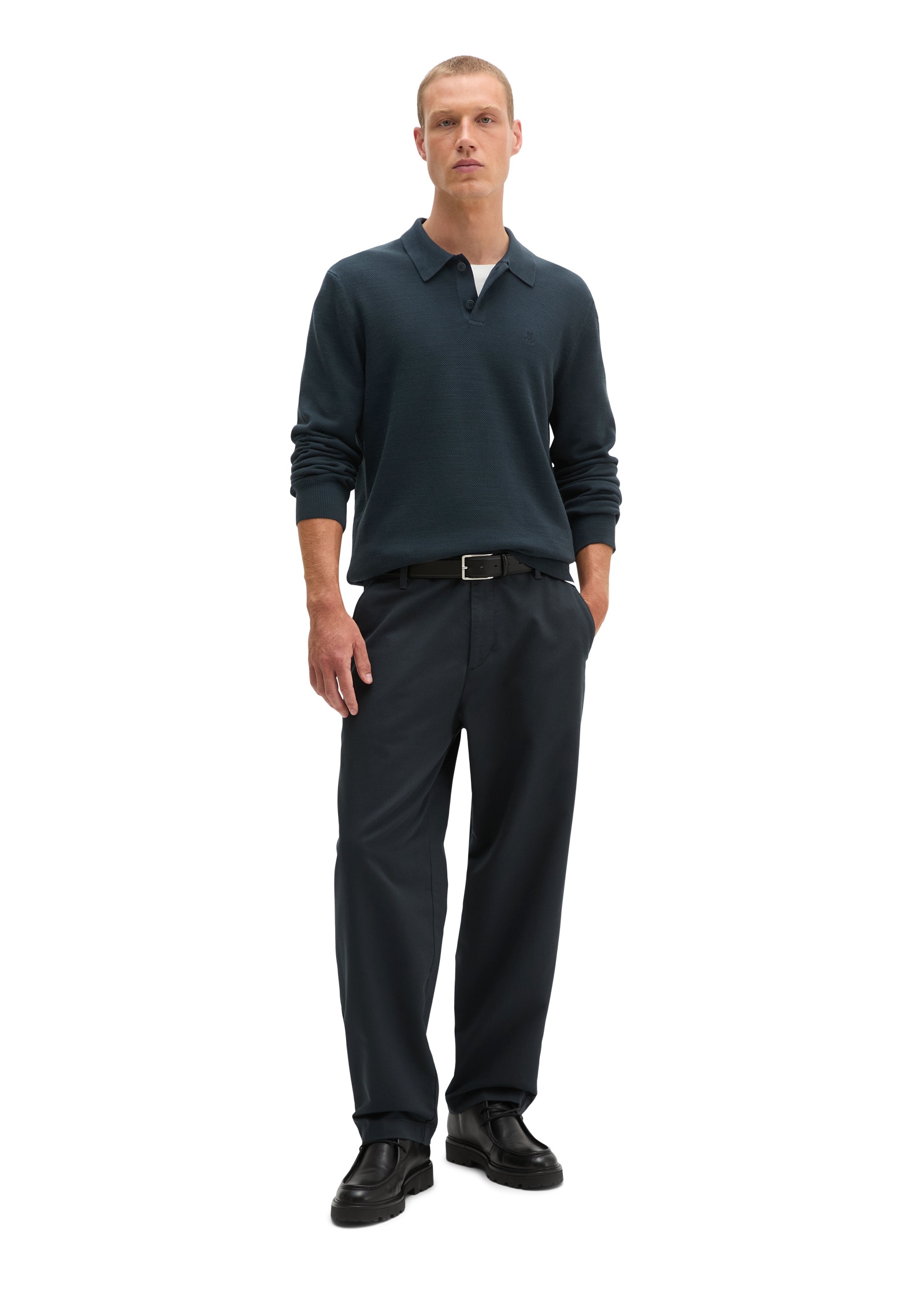 Marc O'Polo Langarm-Poloshirt »aus reiner Bio-Baumwolle«