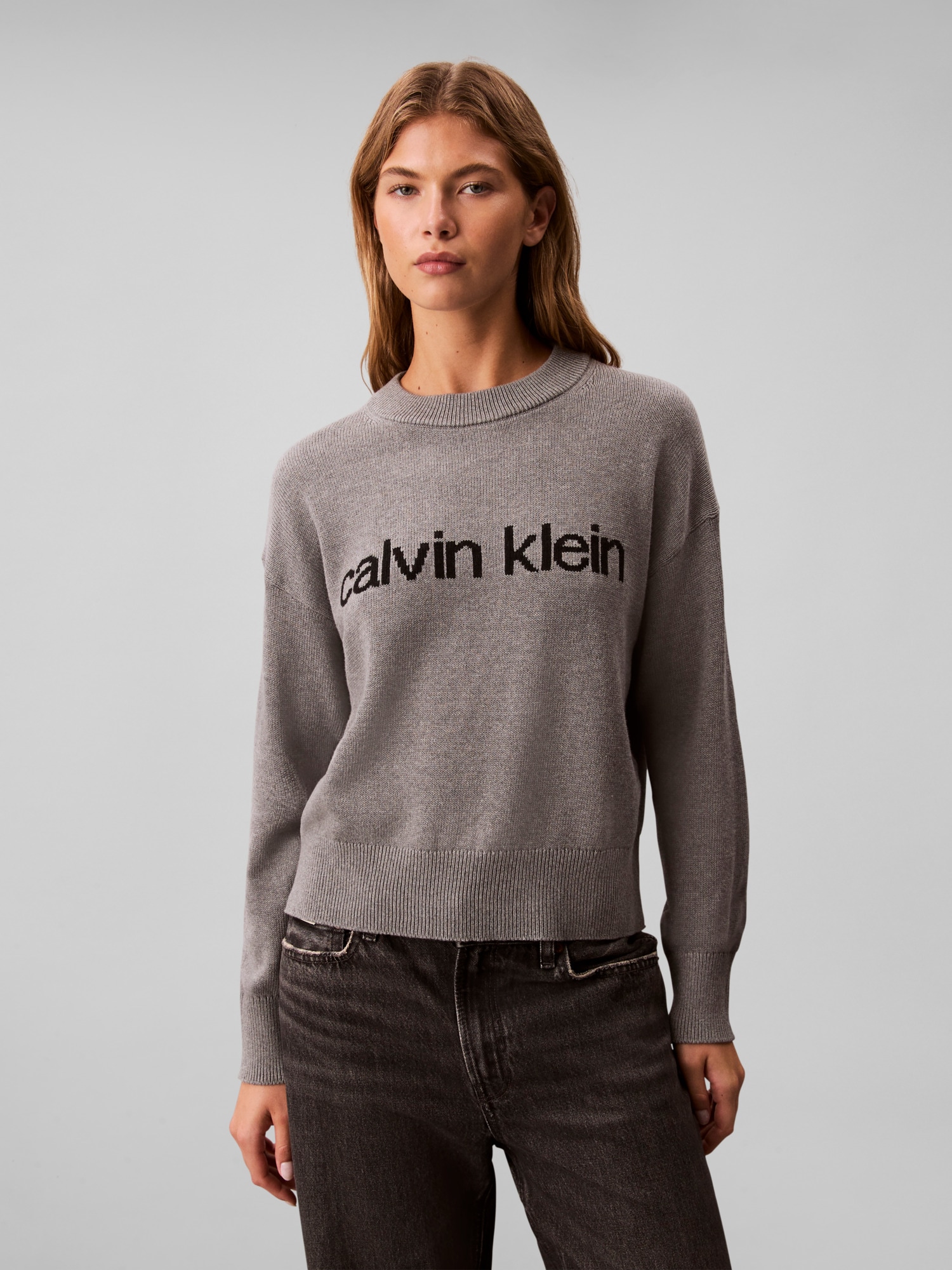 Calvin Klein Jeans Strickpullover "Cotton Graphic Pullover", Mit Rundhalsau günstig online kaufen