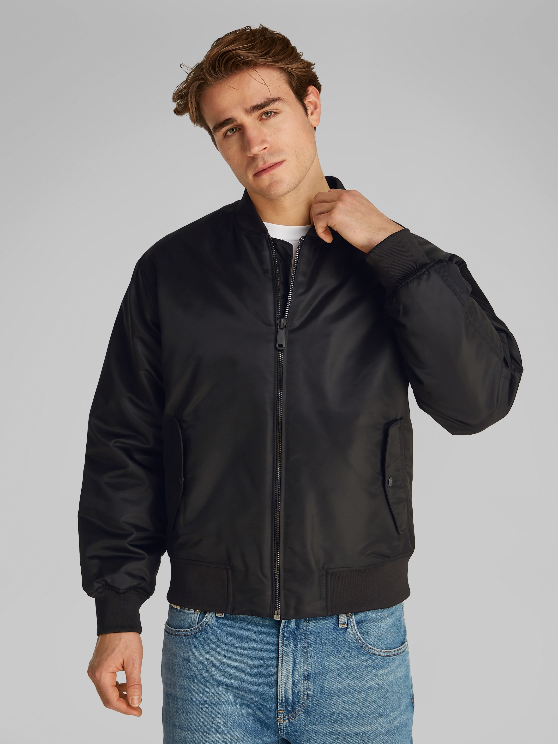 Calvin Klein Jeans Blouson "LS JEANS HERO BOMBER", mit Strickbündchen günstig online kaufen