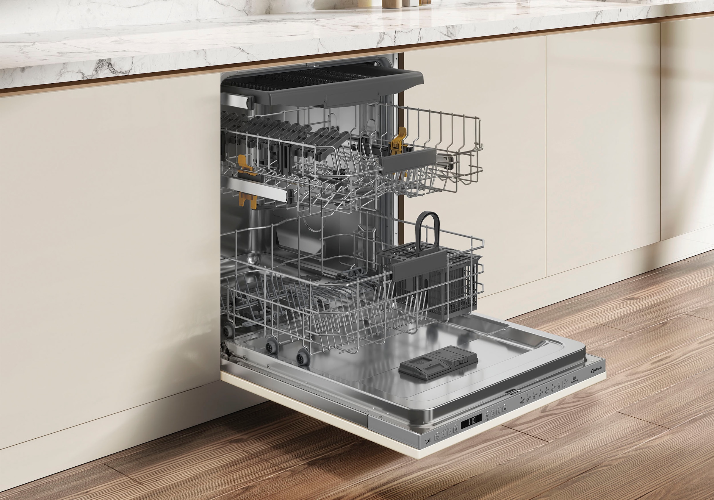 BAUKNECHT vollintegrierbarer Geschirrspüler »OBIC Ecosilent2 7540« 8,9 l 14 tlg. Maßgedecke ActiveDry – automatische Türöffnung für bessere Trocknungsergebnisse