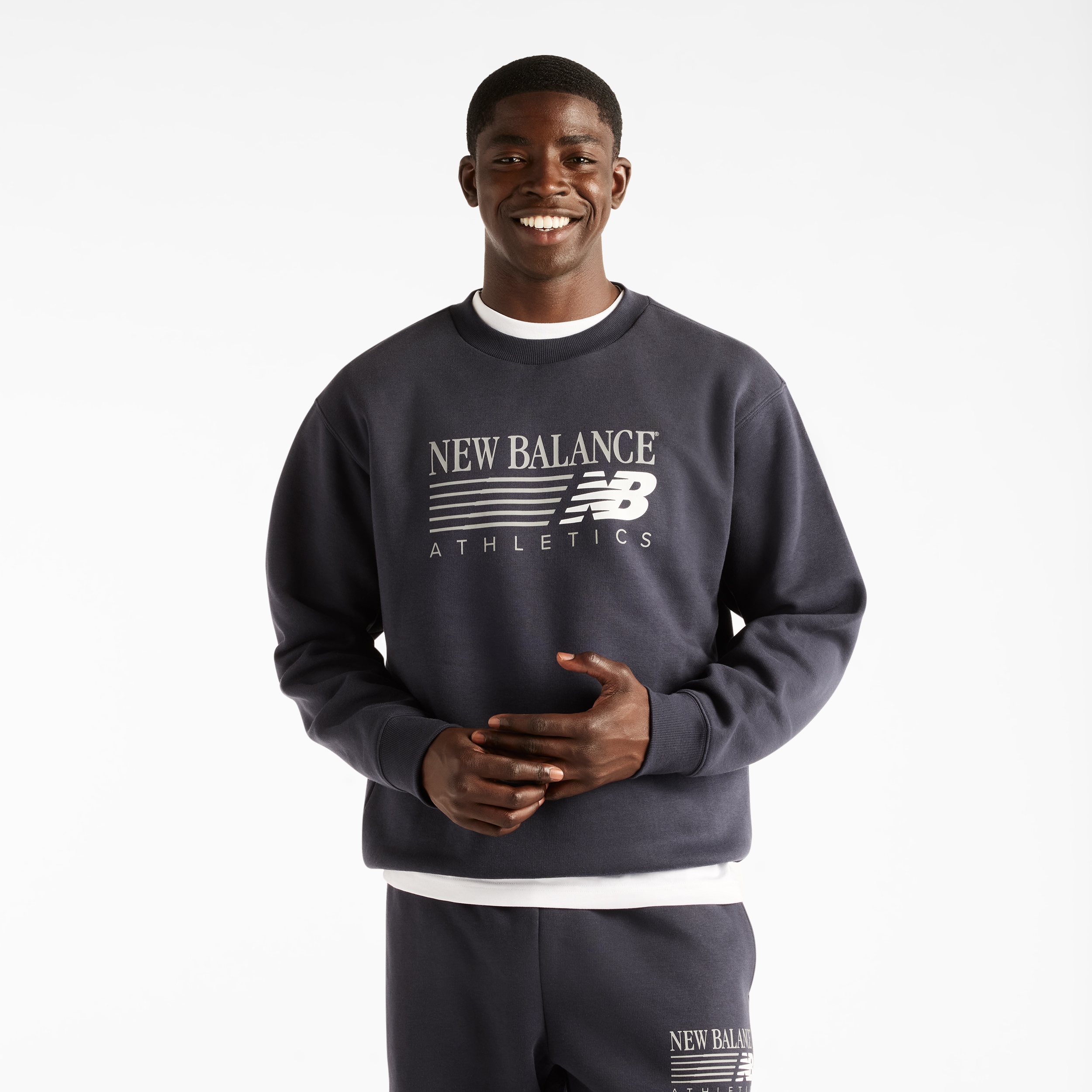 New Balance Sweatshirt "REIMAGINED FLEECE CREW", sportlicher Stil, aus Baumwolle und Polyester, auch in großen Größen