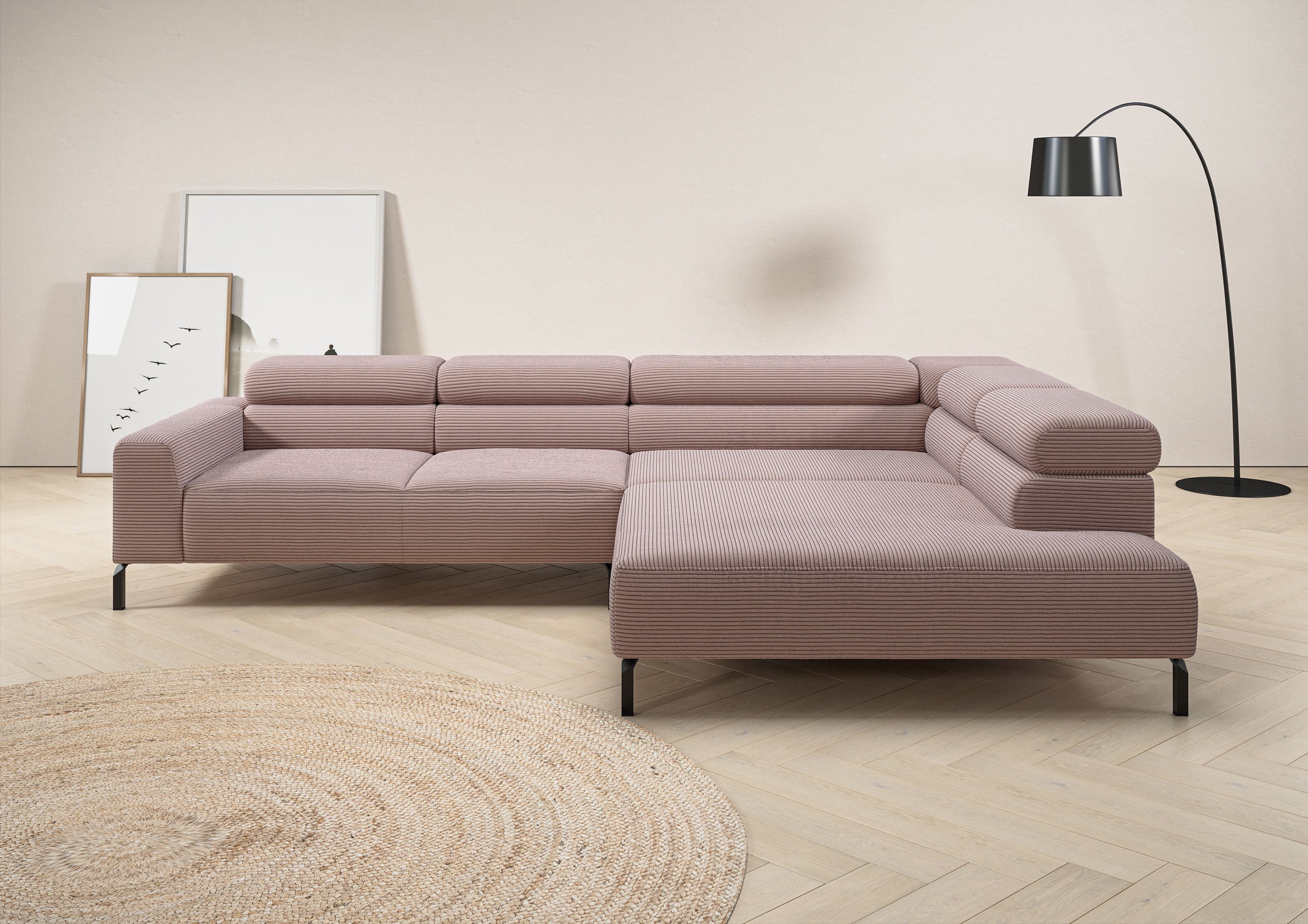 Places of Style Ecksofa "Antonelli, L-Form, inkl. Kopfteilverstellung, Brei günstig online kaufen