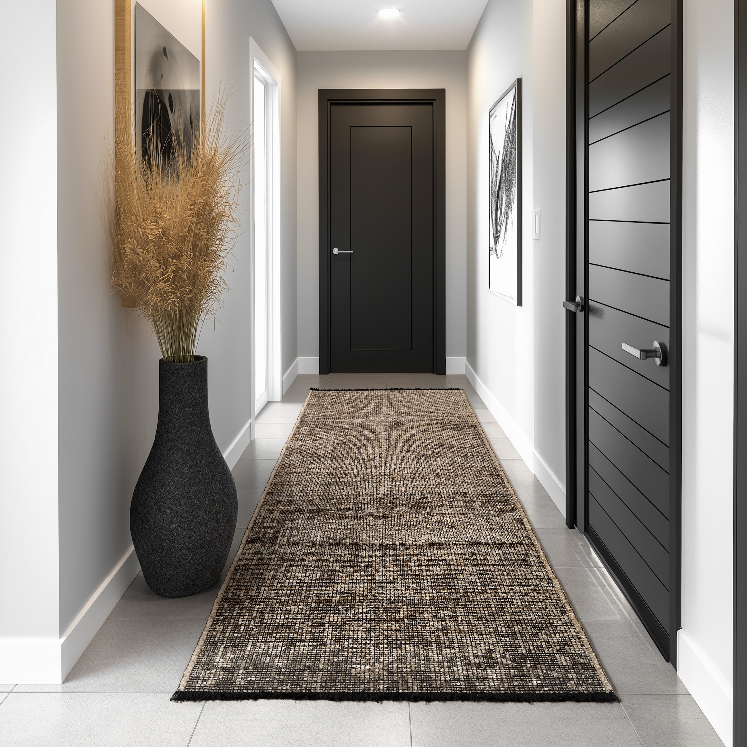 Teppich AYYILDIZ TEPPICHE "SPACE 1900", braun, B:80cm H:7mm L:150cm, Chenille, Teppiche, Teppich, Läufer, Kurzflor, Boho, Vintage, Wohnzimmer