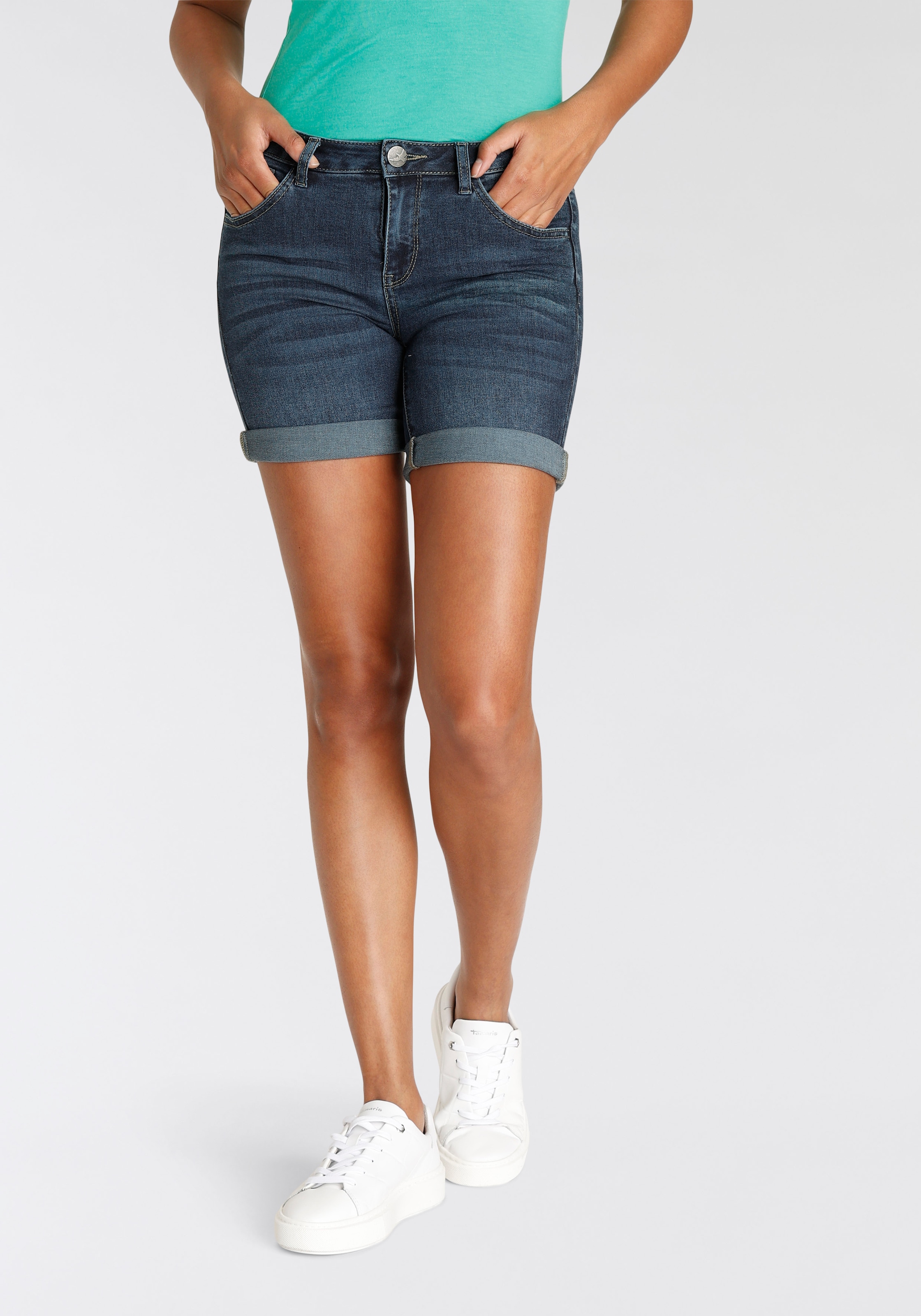 Arizona Jeansshorts "Ultra-Stretch", extra eng geschnitten, krempelbare Bei günstig online kaufen