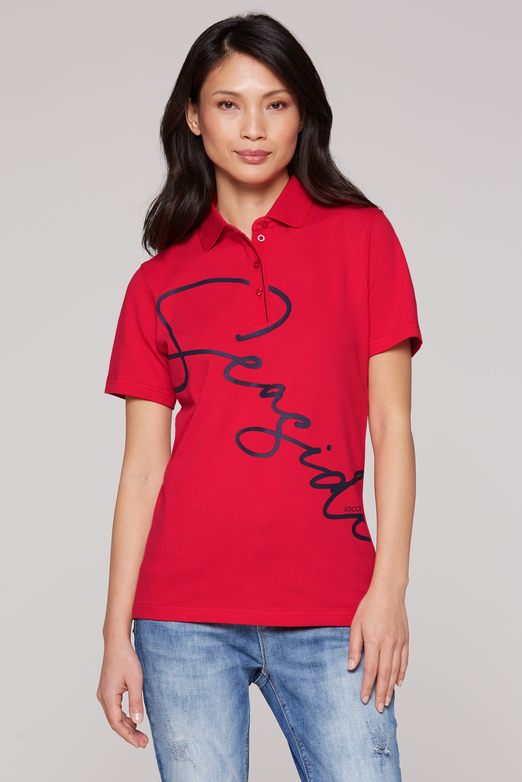 SOCCX Poloshirt, mit Seitenschlitze günstig online kaufen