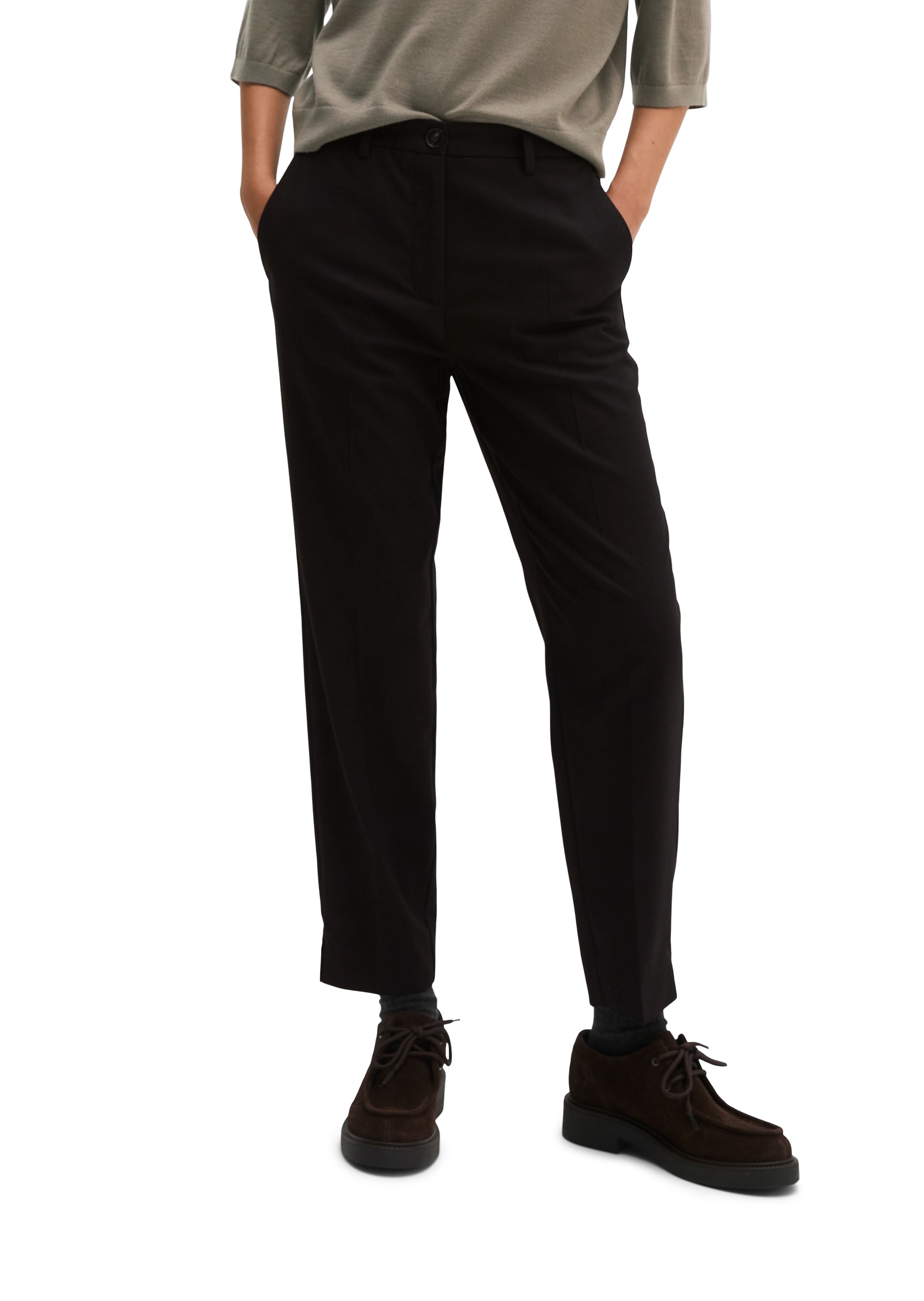 Marc OPolo Stoffhose "Malin Slim" mit geschlitztem Saum, Slim Fit