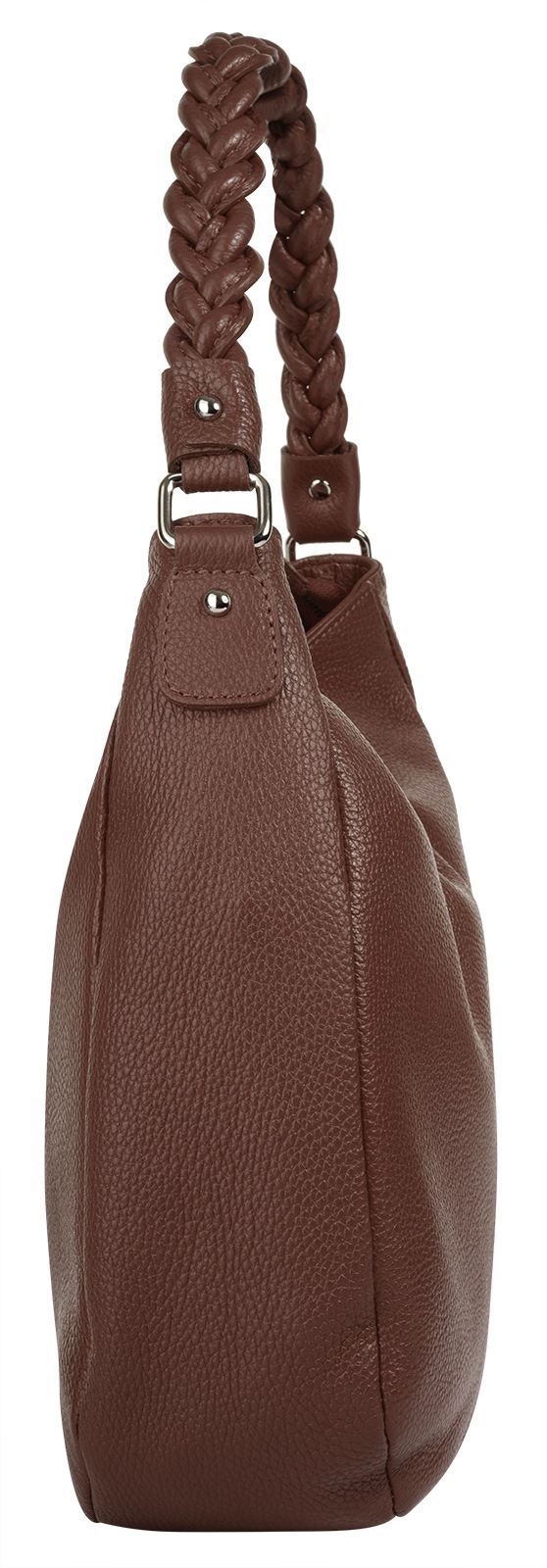 Henkeltasche SAMANTHA LOOK, Damen, Gr. B/H/T: 34cm x 31cm x 10cm onesize, braun, Leder, leicht glänzend, unifarben, Taschen, echt Leder, Made in Italy 3