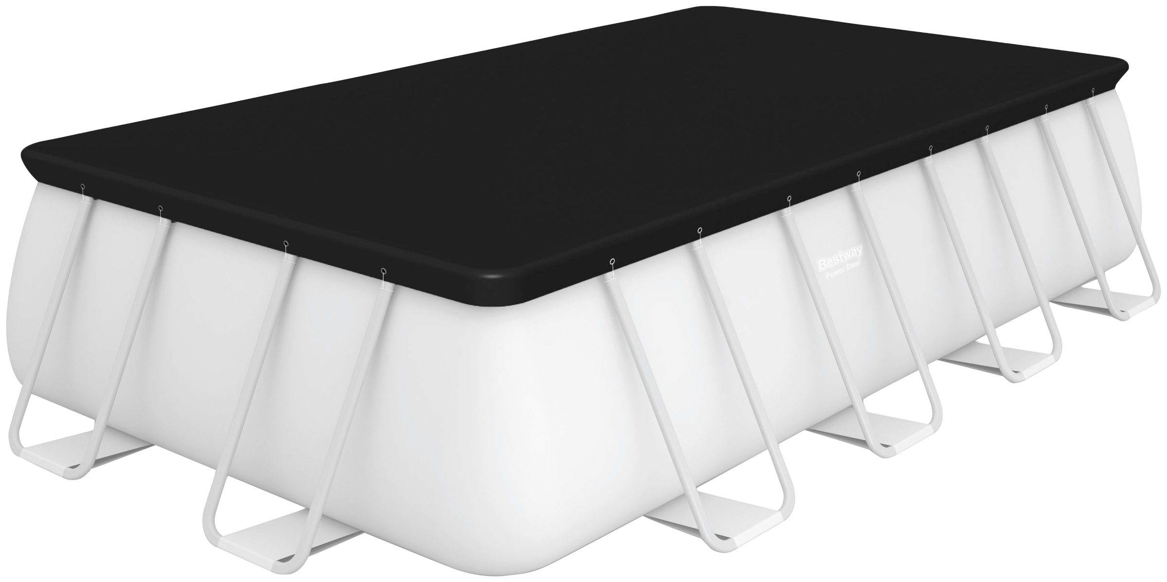 Bestway Framepool »»Power Steel™««, (Komplett-Set), 5-tlg., BxLxH: 244x488x122 cm mit Kartuschenfilter, lichtgrau, eckig