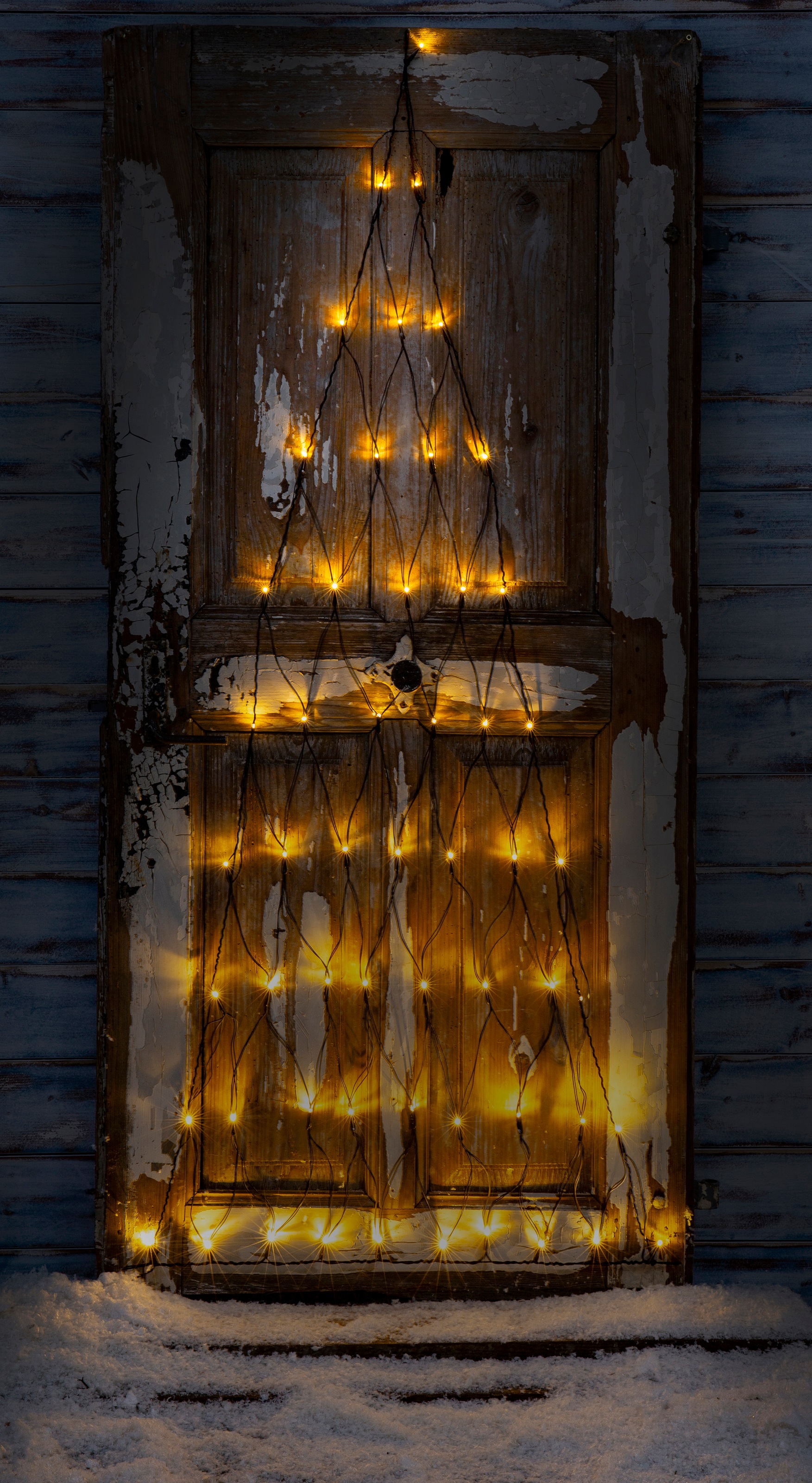 Home affaire LED-Lichternetz »Varennes, Weihnachtsdeko aussen«, in Dreieckform, inkl. 3 Saugnäpfe und Bänder zur Befestigung