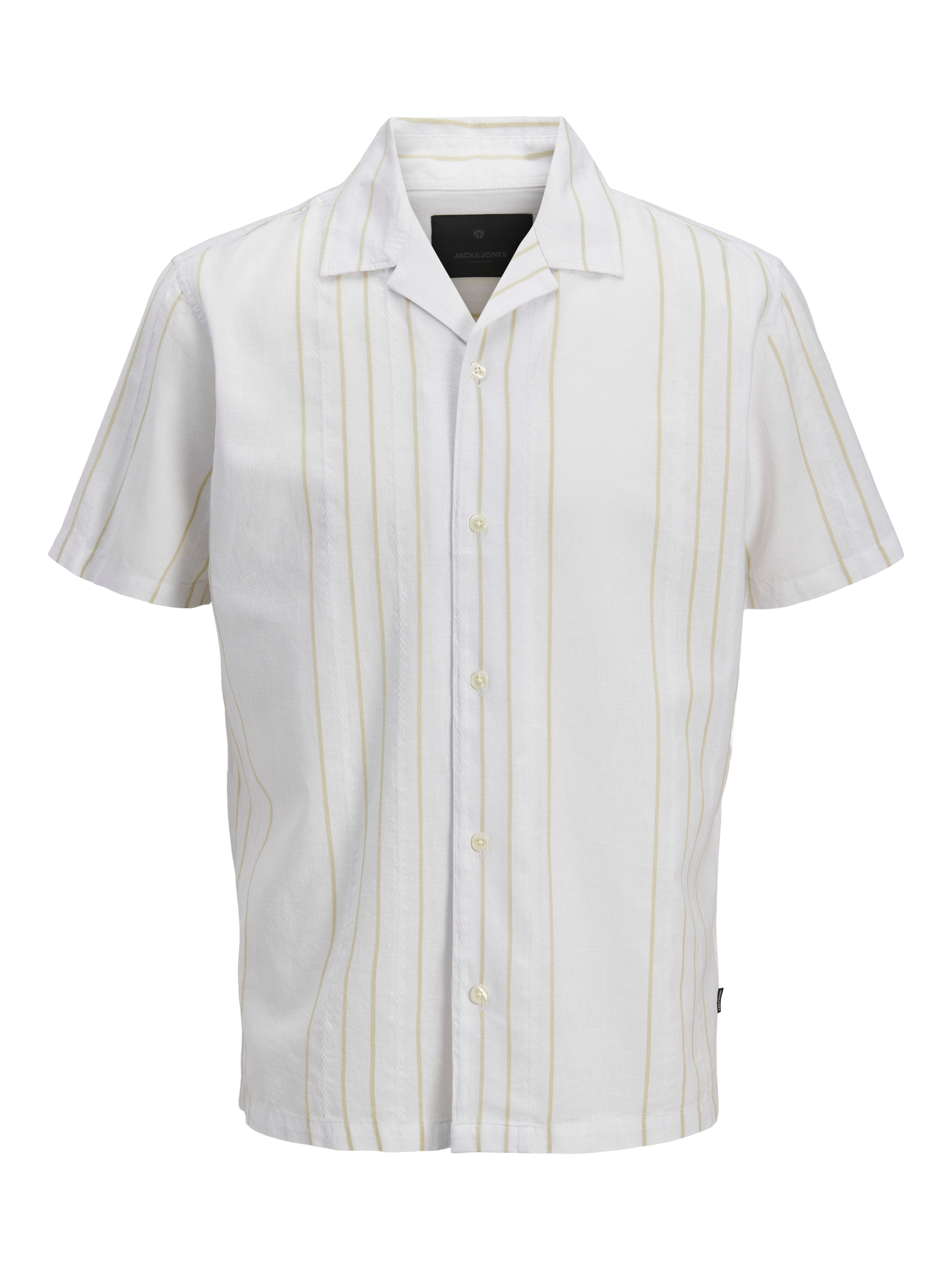 Jack & Jones Kurzarmhemd »JPRBLARIVER LINEN BL. DOBBY SS SHIRT SN« mit Resort Kragen