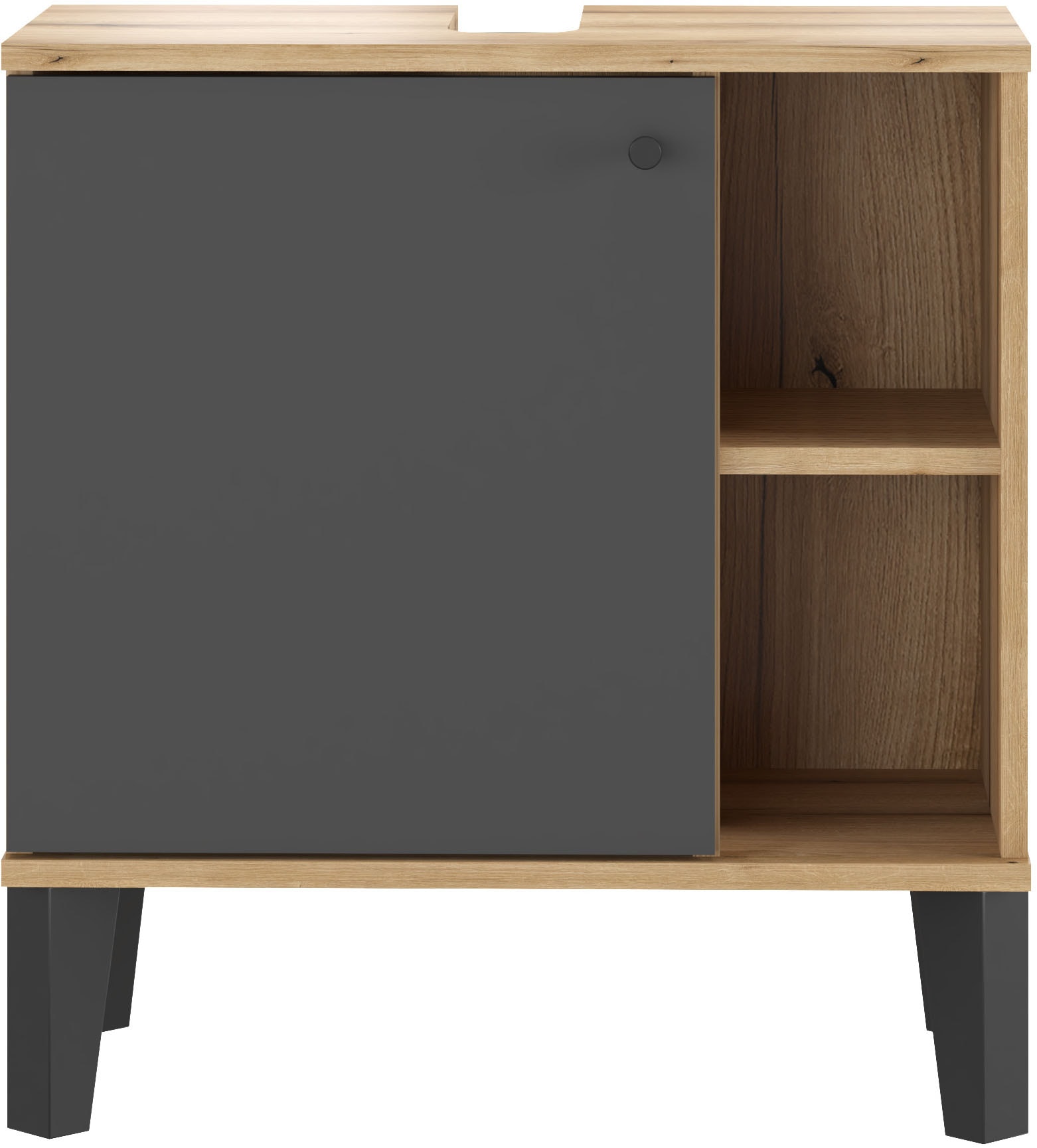INOSIGN Waschbeckenunterschrank »Oslo, Waschtisch mit Knopfgriff, Badschrank im skandinavischen Design«, in der Türfarbe Weiß oder Grau verfügbar, ausreichend Stauraum