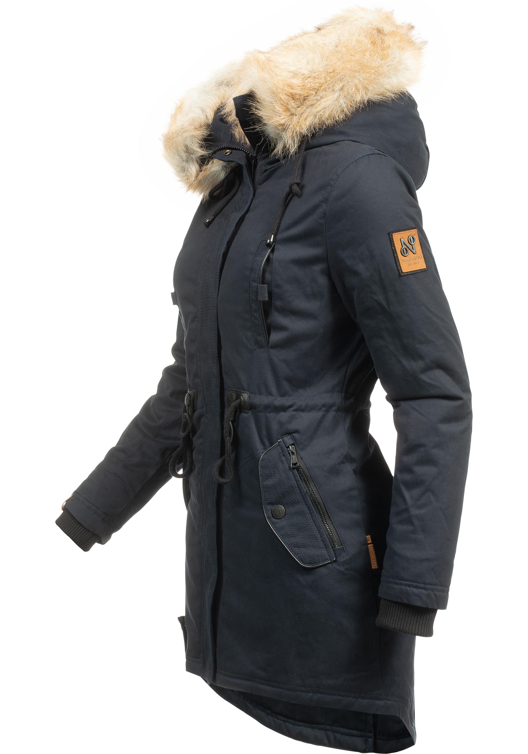 Navahoo Wintermantel »Bombii«, stylischer Damen Winterparka mit Kunstfell-Kapuze