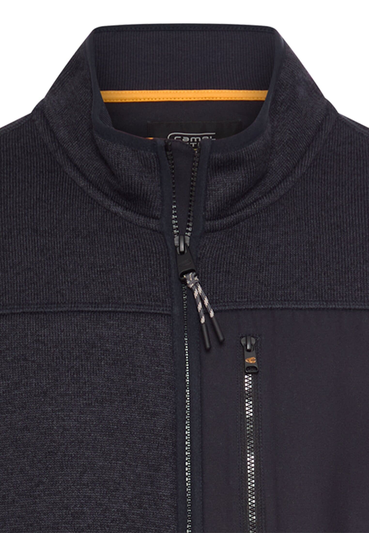 camel active Strickfleecejacke ohne Kapuze mit Stehkragen und Reißverschluss