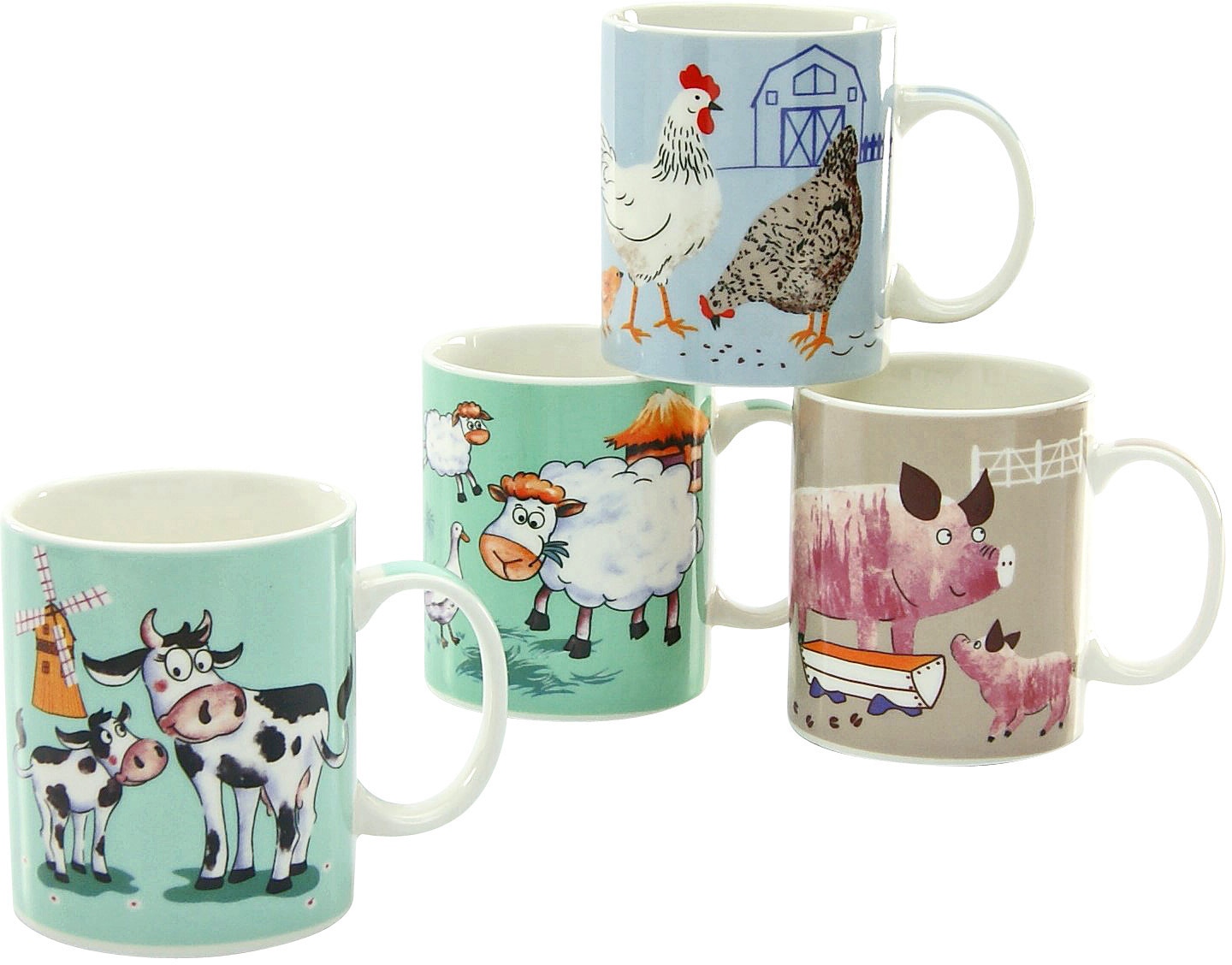 CreaTable Becher "Kaffeebecher Farm Animals" ideal als Kinderbecher, Tassen günstig online kaufen