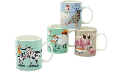 Becher »Kaffeebecher Farm Animals«, (Set, 4 tlg.), ideal als Kinderbecher, Tassen Set,...