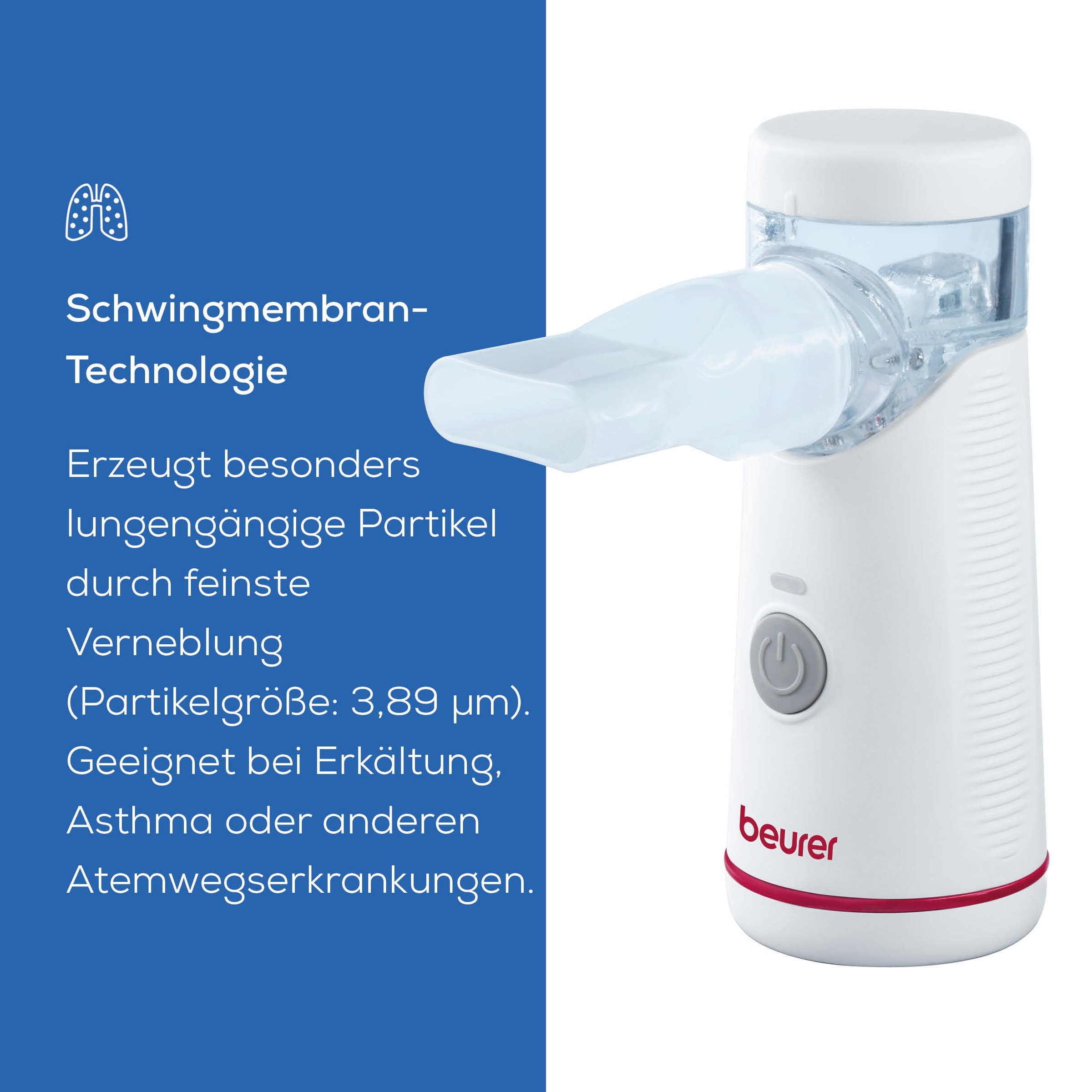 Thumbnail - BEURER Inhalationsgerät "IH 51 tragbarer Inhalator, bei Erkältung, Asthma & Atemwegserkrankung" schnelle und wirkungsvol...