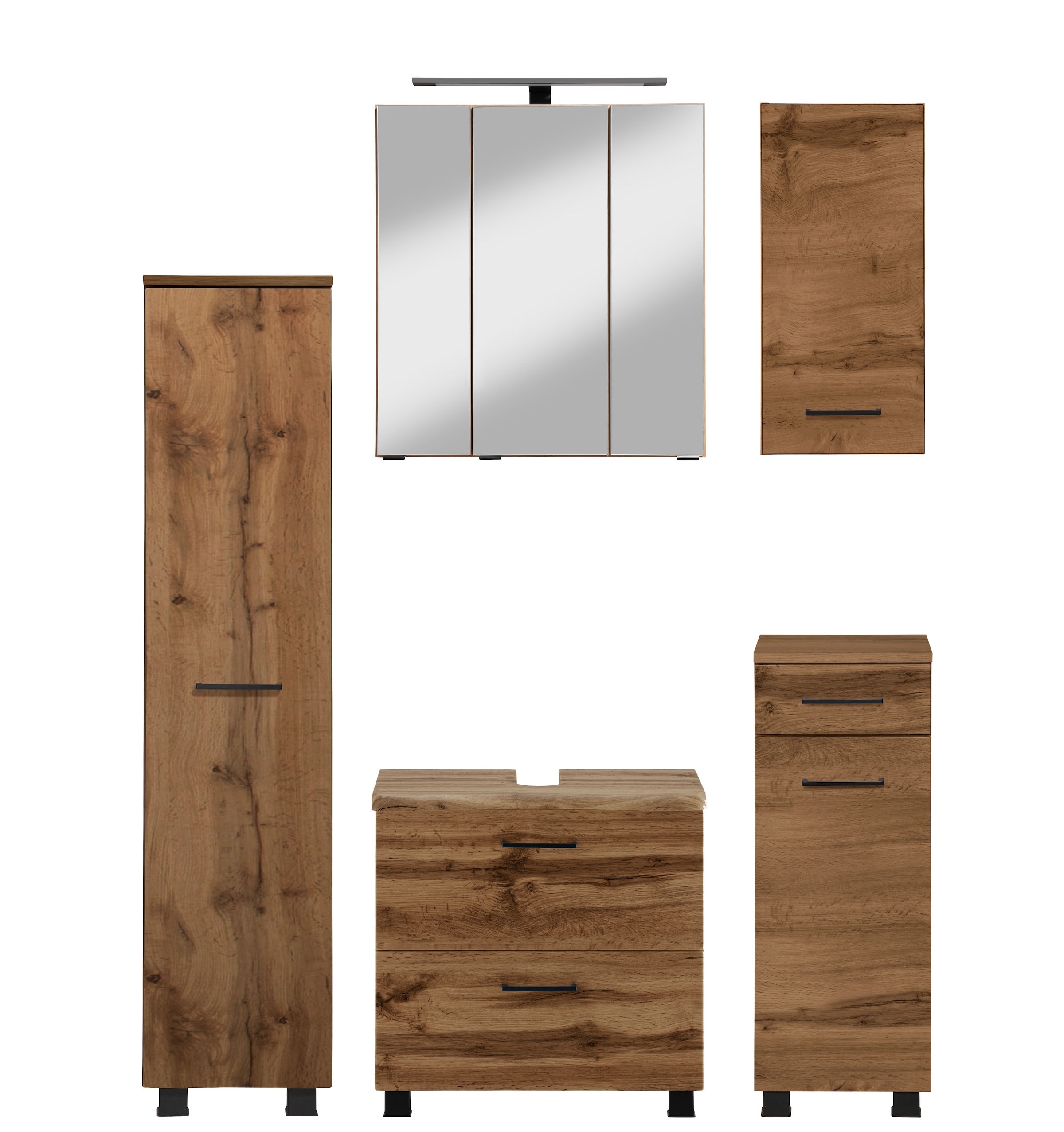 welltime ""Trento", Badezimmer-Set, Hängeschrank, Unterschrank, Midischrank günstig online kaufen