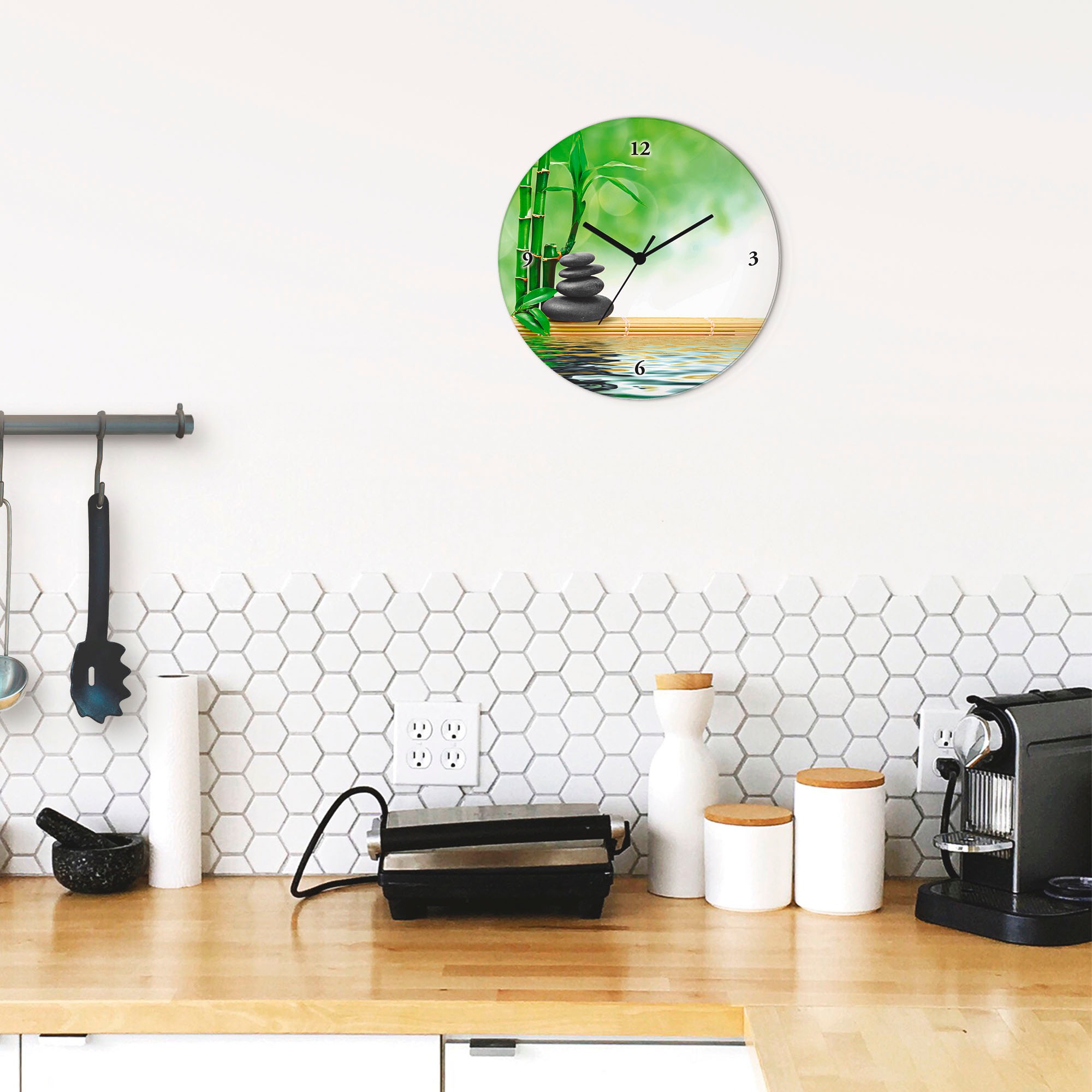 Artland Wanduhr "Spa Konzept Zen Basaltsteine" wahlweise mit Quarz- oder Fu günstig online kaufen