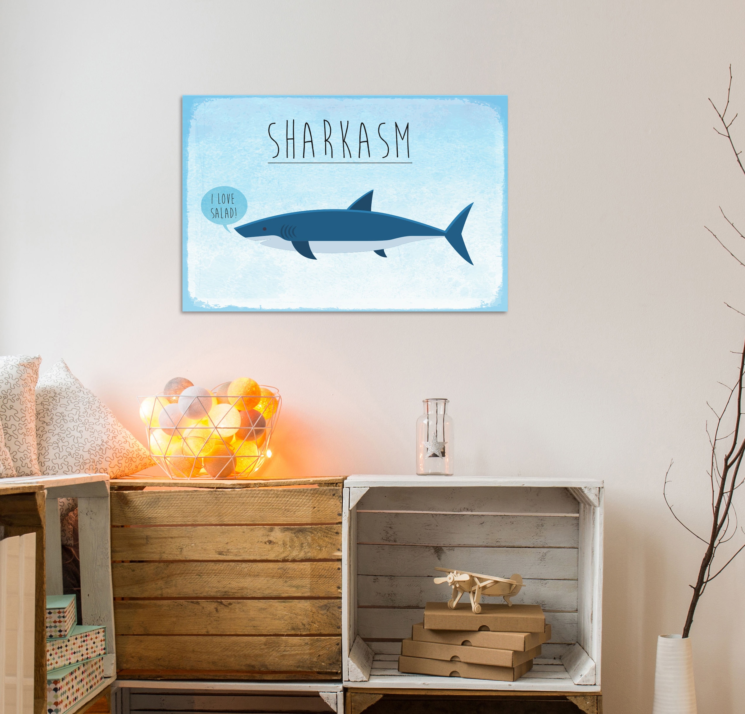 queence Metallbild "Sharkasm", (1 St.), Stahlschild, Blechschild, Sprüche, günstig online kaufen