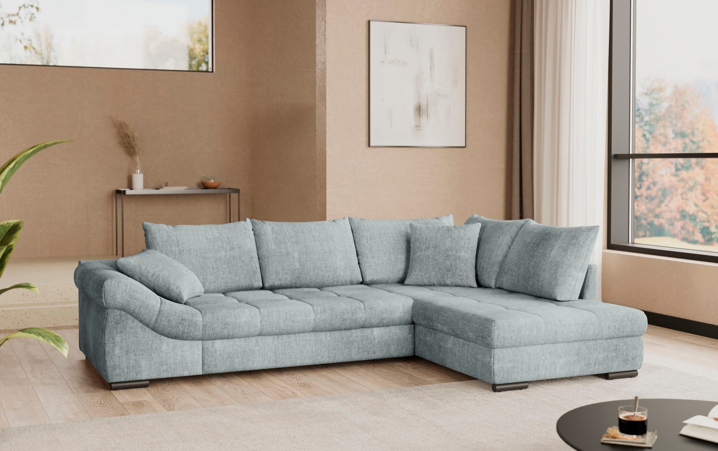 Mr. Couch Ecksofa »Allegro, L-Form«, mit Hochschläfer-Bettauszug, wahlweise mit Kaltschaum