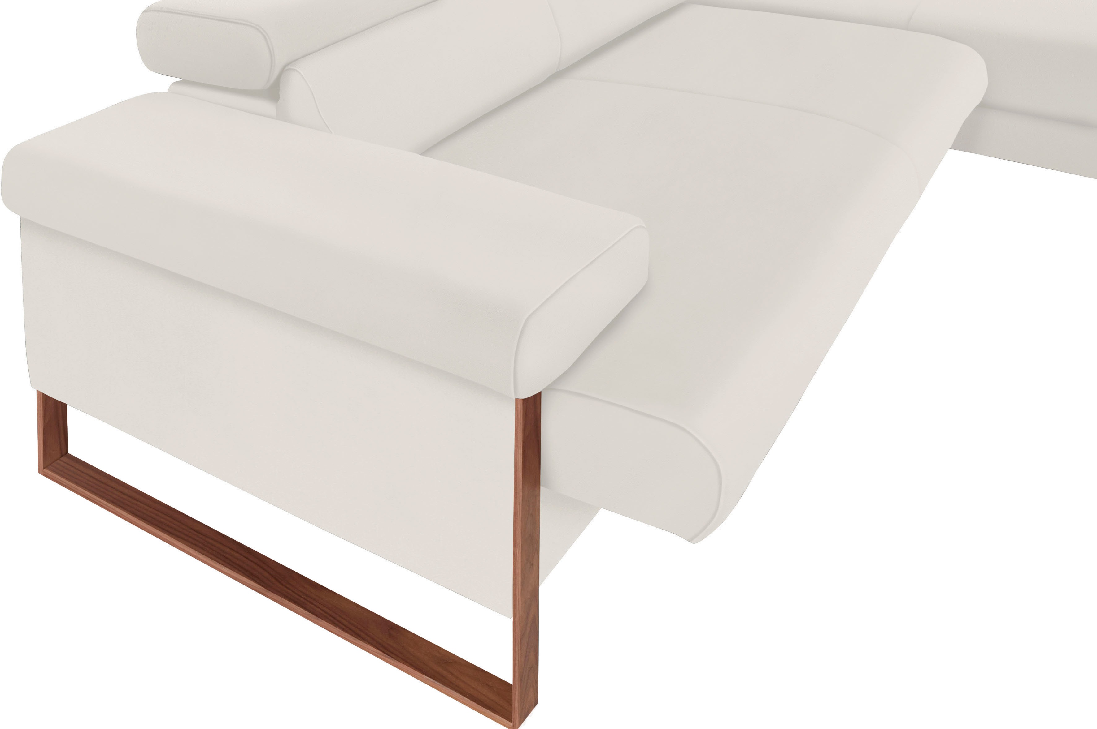 Thumbnail - W.SCHILLIG Ecksofa "finn, Designsofa mit tollem Sitzkomfort, bequem, L-Form", German Design Award 2016, Fußgestell Nussb...