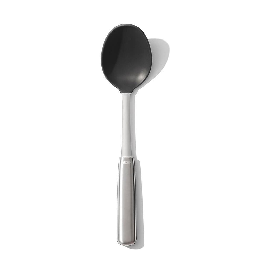 OXO Good Grips Kochlöffel "OXO Steel Kochlöffel aus Silikon" mi Kopf aus hitzebeständigem Silikon