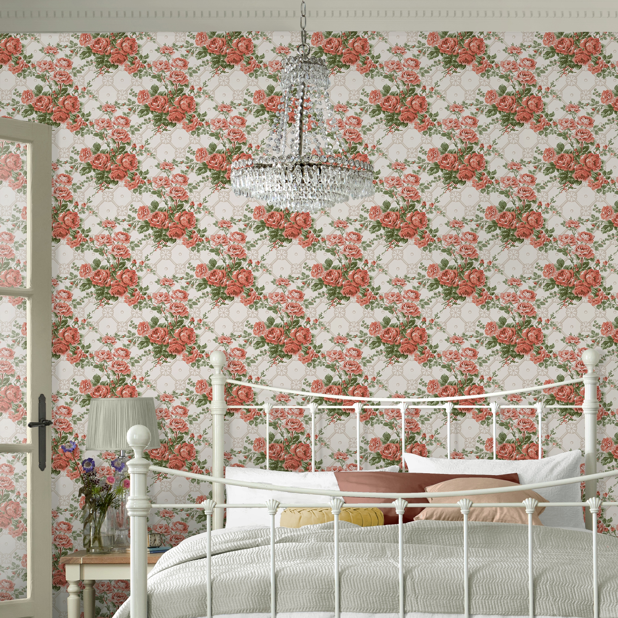 LAURA ASHLEY Vliestapete "Country Roses" geblümt glatt 10mx52cm (ca. 5m2)