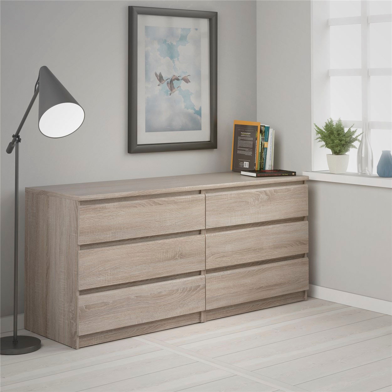 INOSIGN Kommode »Naia, Aufbewahrung, Schubladenschrank, Sideboard,«, Sideboard mit 6 Schubladen, Breite 153 cm, Höhe 70 cm