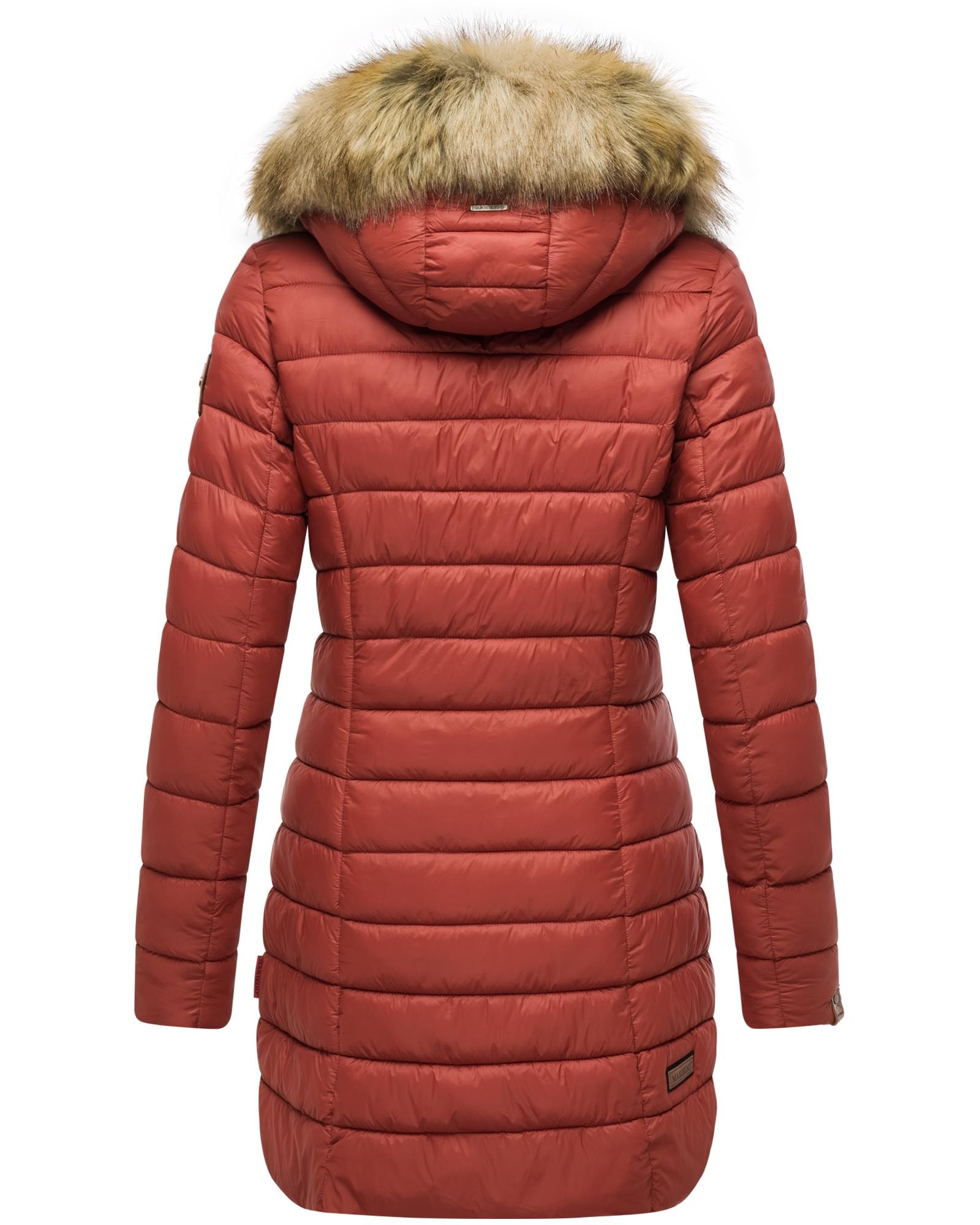Marikoo Steppmantel »Rose-Stepp«, zeitloser Winterparka mit großer Kunstfellkapuze