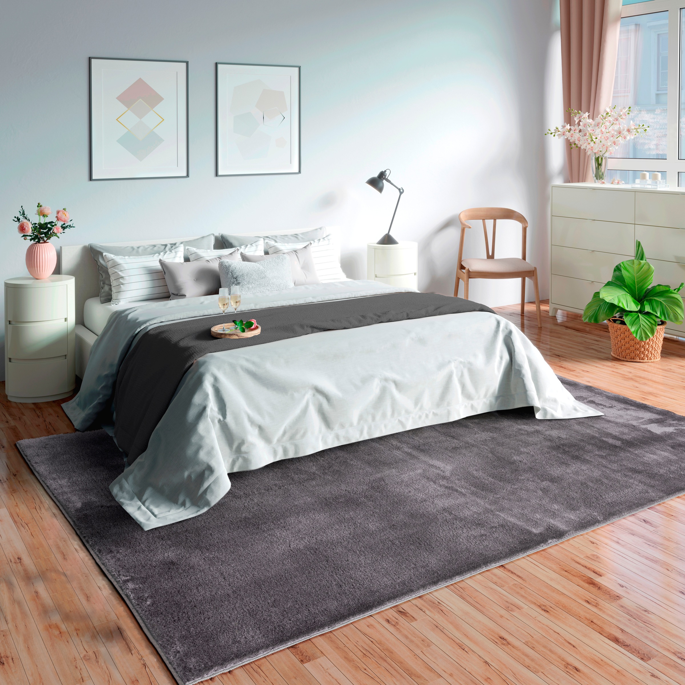 Thumbnail - merinos Teppich "Loft 37, Kunstfellteppich" rechteckig 16 mm Höhe weich und kuschelig, Fell Haptik, Anti-Rutsch-Untersei...