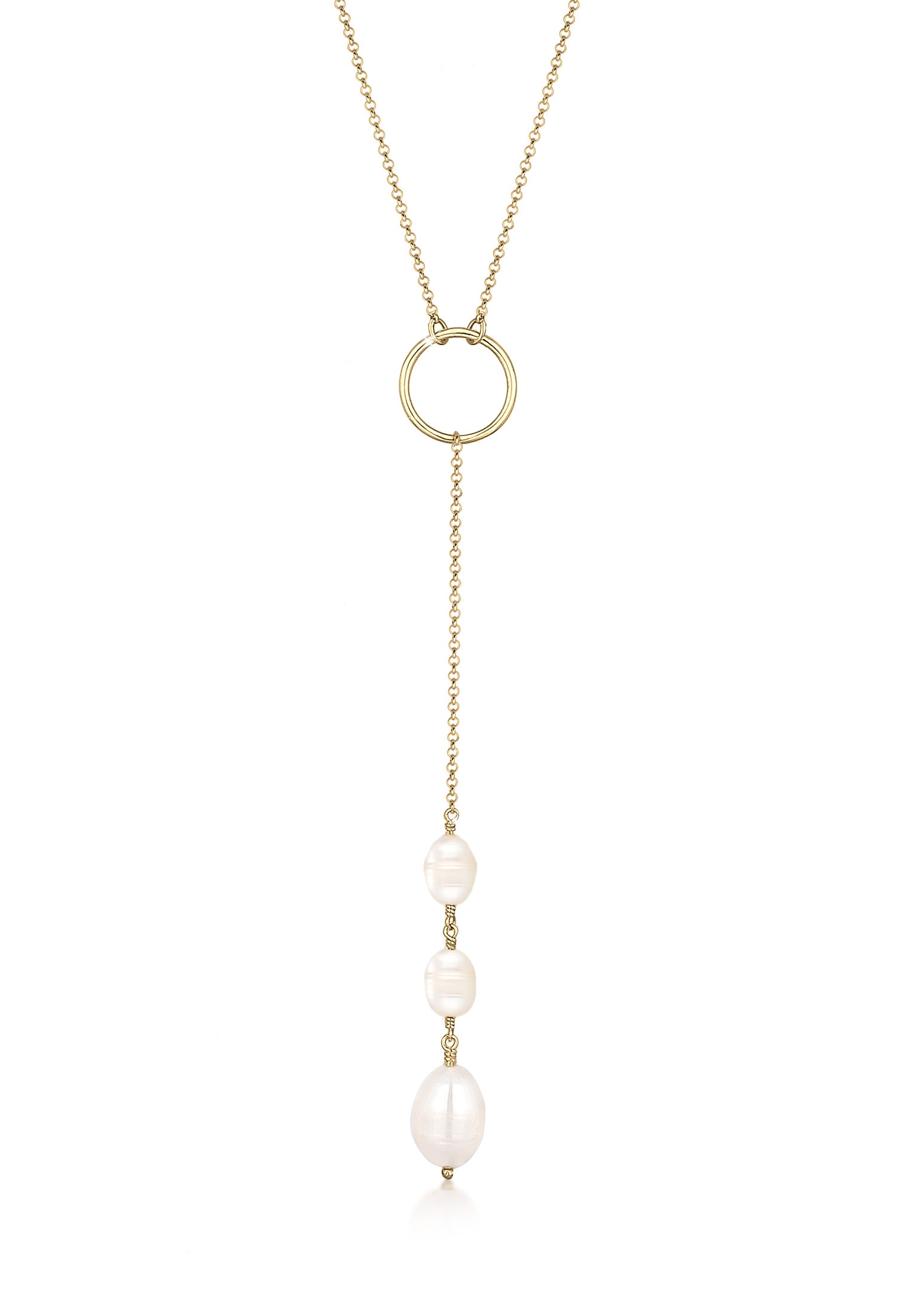 Perlenkette »Y-Kette Baroque Perle Klassisch Zeitlos 925 Silber«