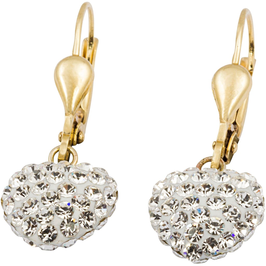 Firetti Paar Ohrhänger »Herz« mit Kristallsteinen