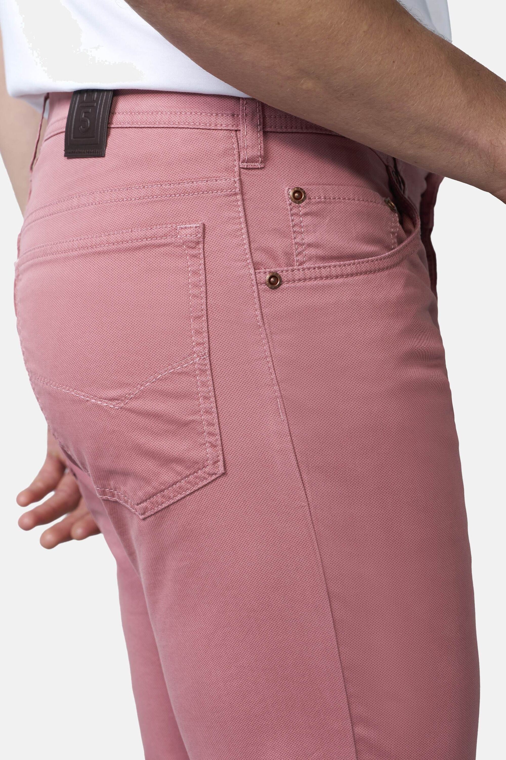 5-Pocket-Jeans MEYER "M5 Five 1-6075", Damen, Gr. 35, Länge 32, lachs, 96% Baumwolle, 4% Elasthan, unifarben, Basic, relaxed fit lang, Jeans 5-Pocket-Jeans, aus reiner Bio-Baumwolle 3